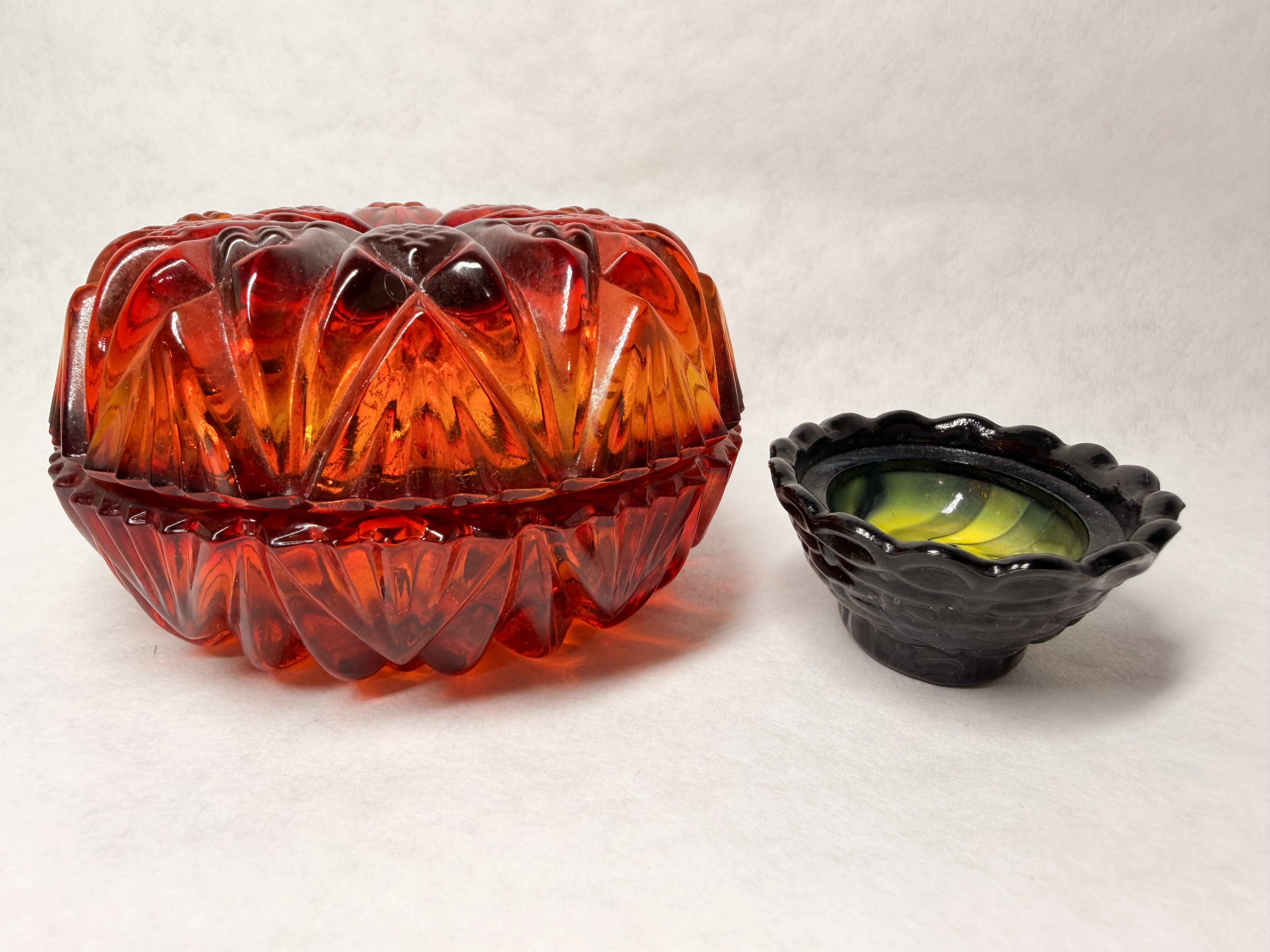 BOYD AMBERINA AND SLAG GLASS, C.1960