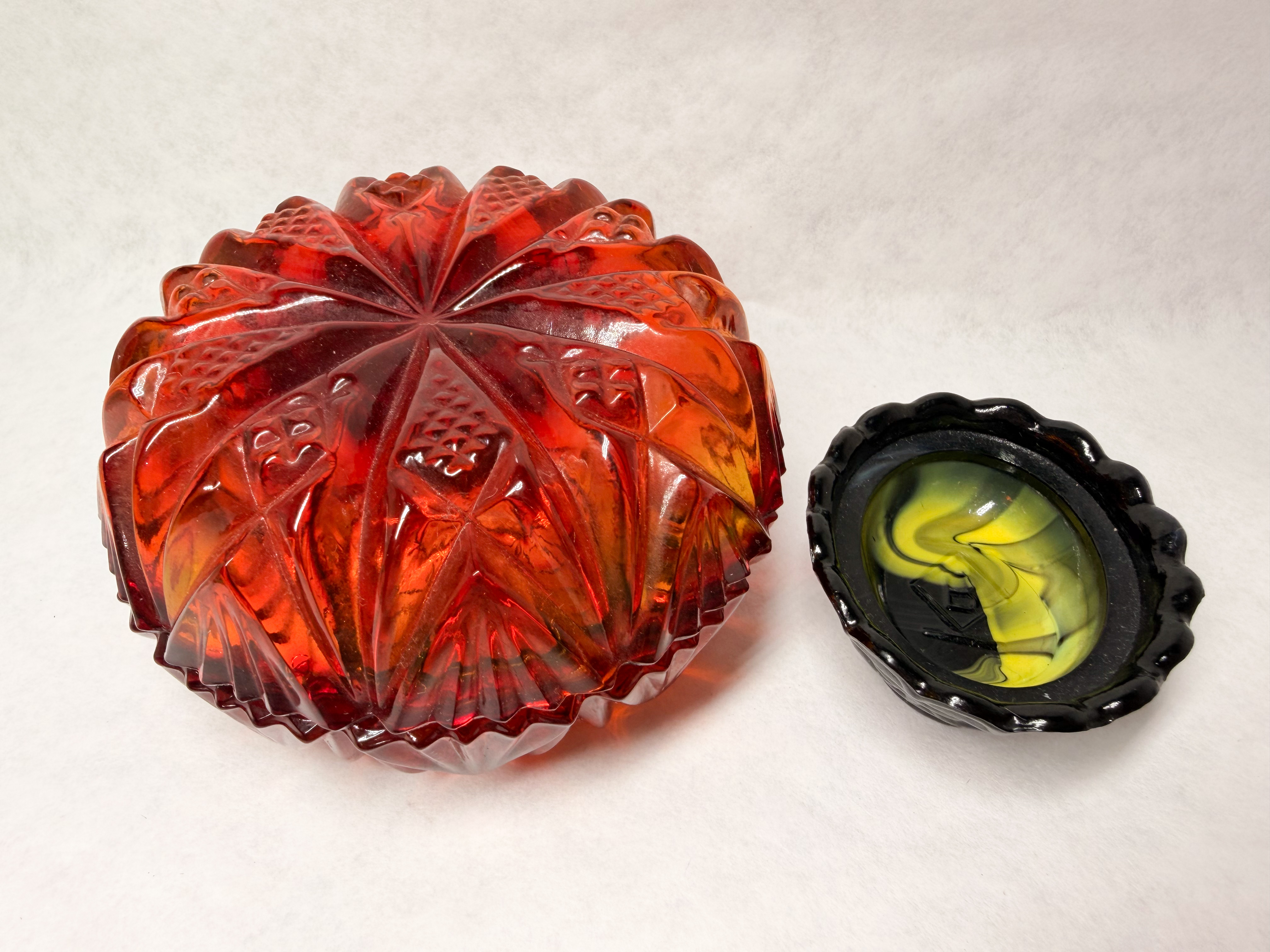 BOYD AMBERINA AND SLAG GLASS, C.1960
