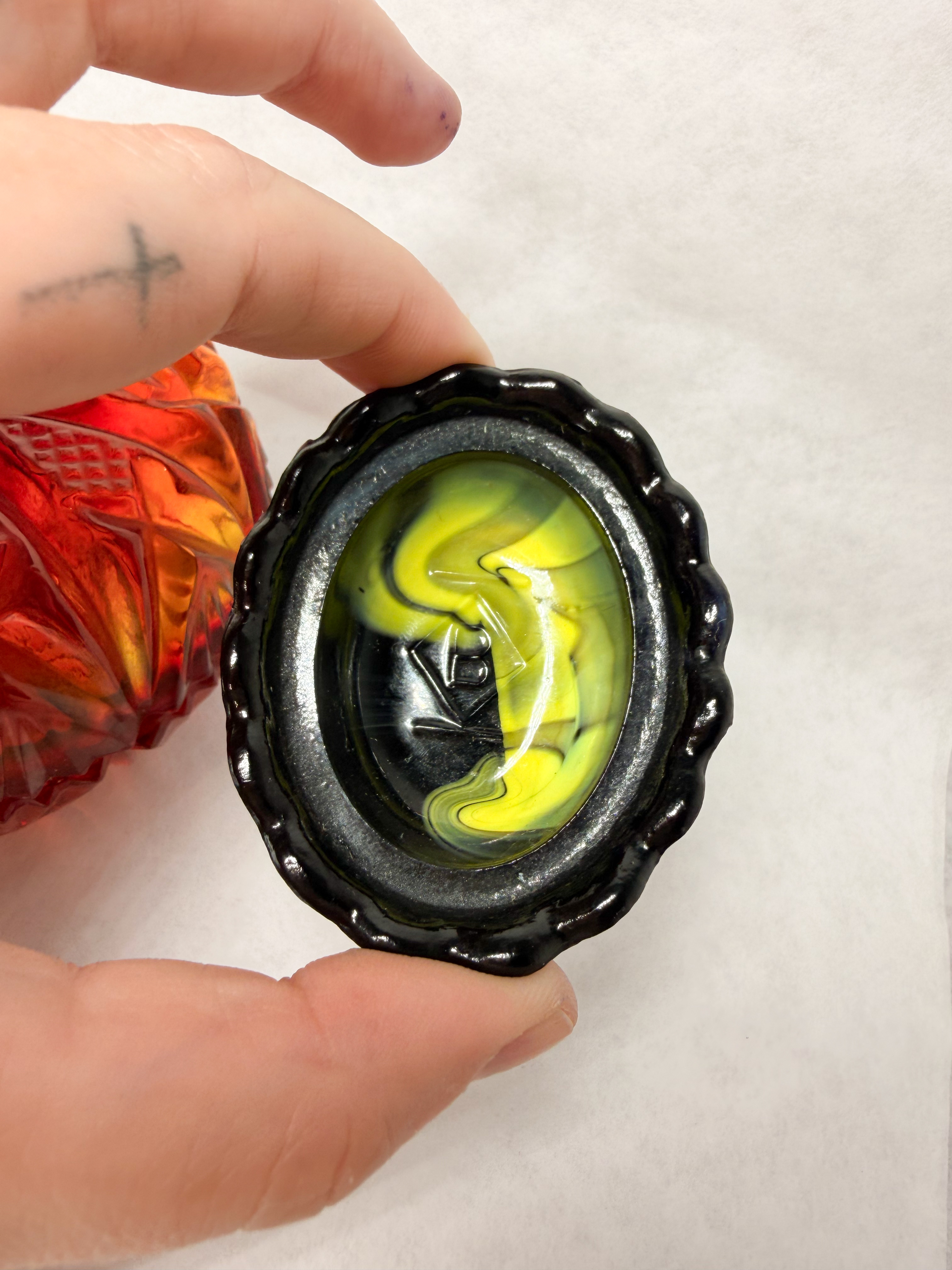 BOYD AMBERINA AND SLAG GLASS, C.1960
