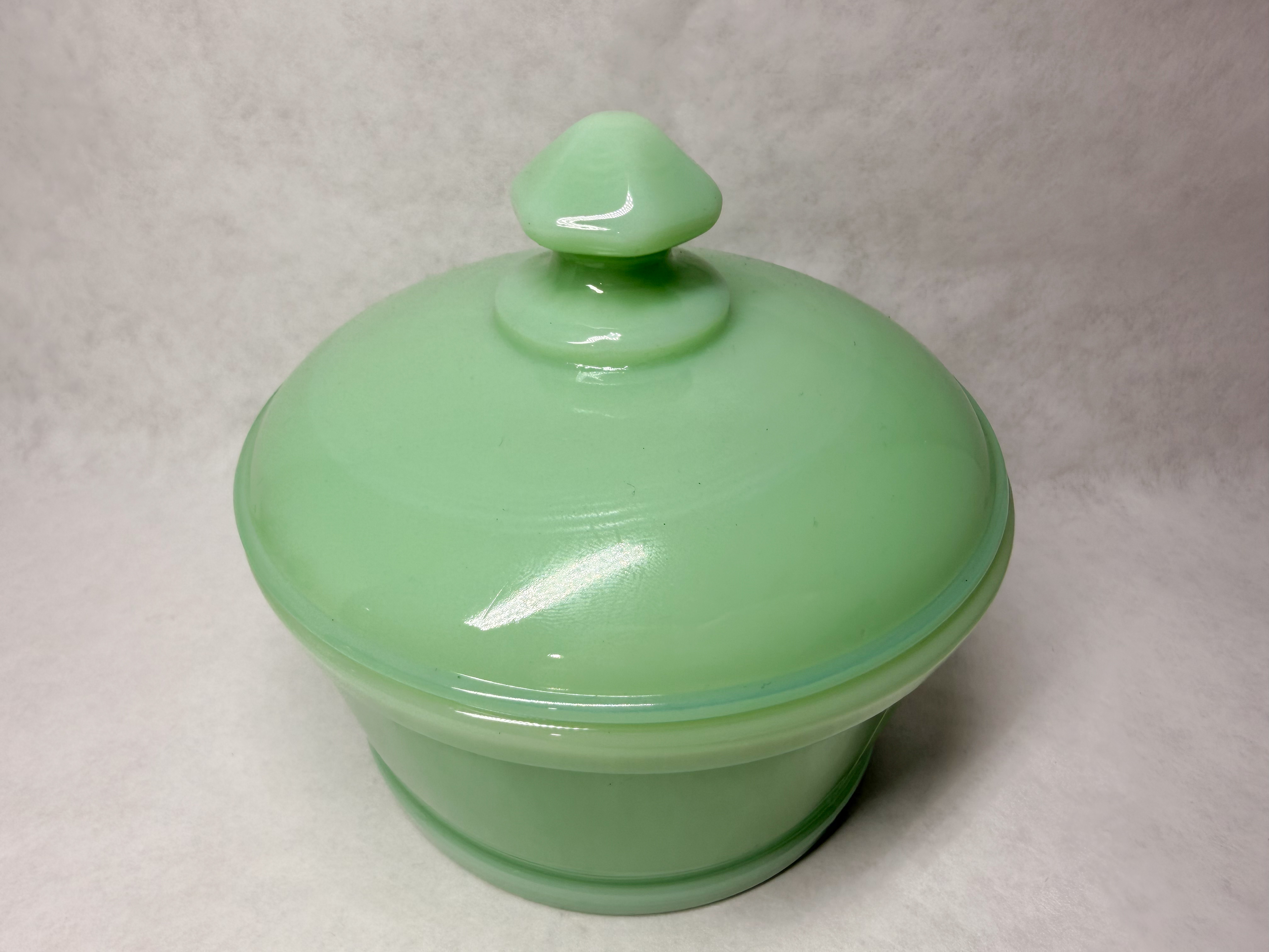 MOSSER JADEITE GLASS BUTTER TUB