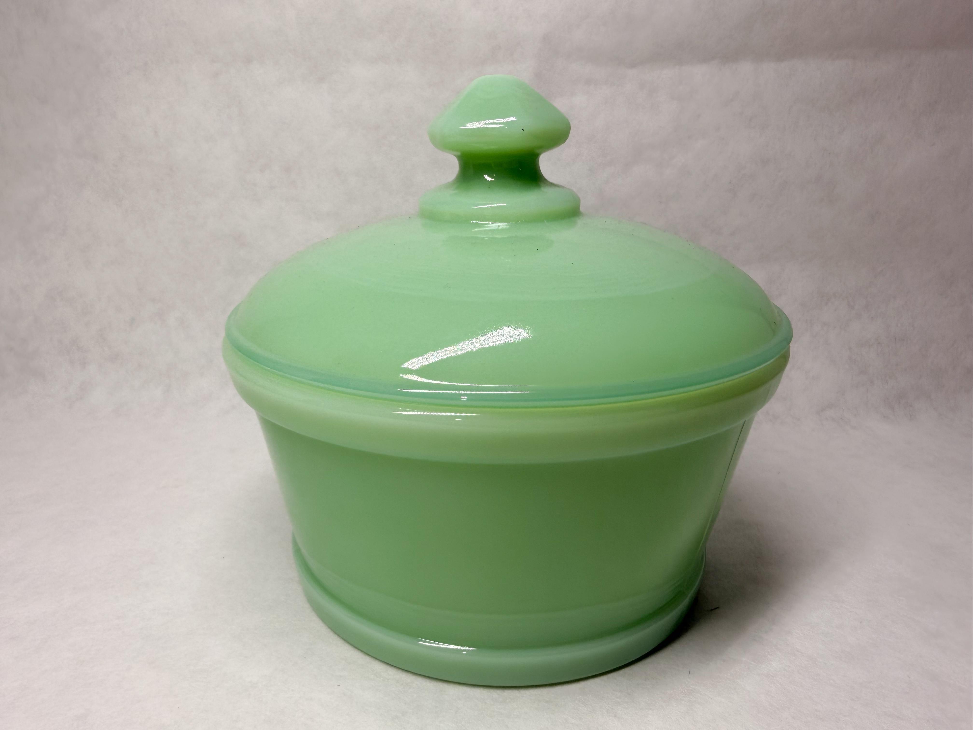 MOSSER JADEITE GLASS BUTTER TUB