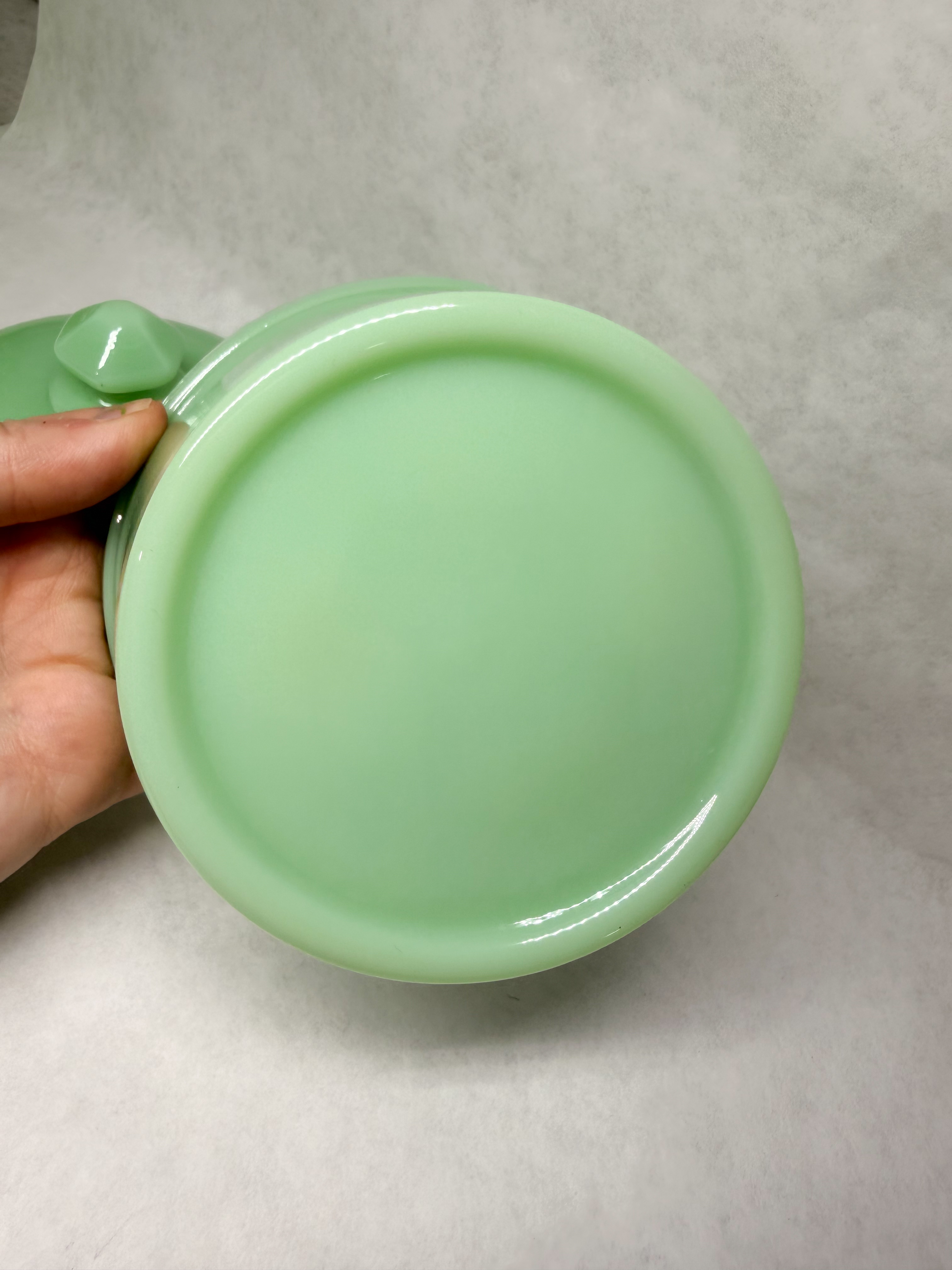 MOSSER JADEITE GLASS BUTTER TUB