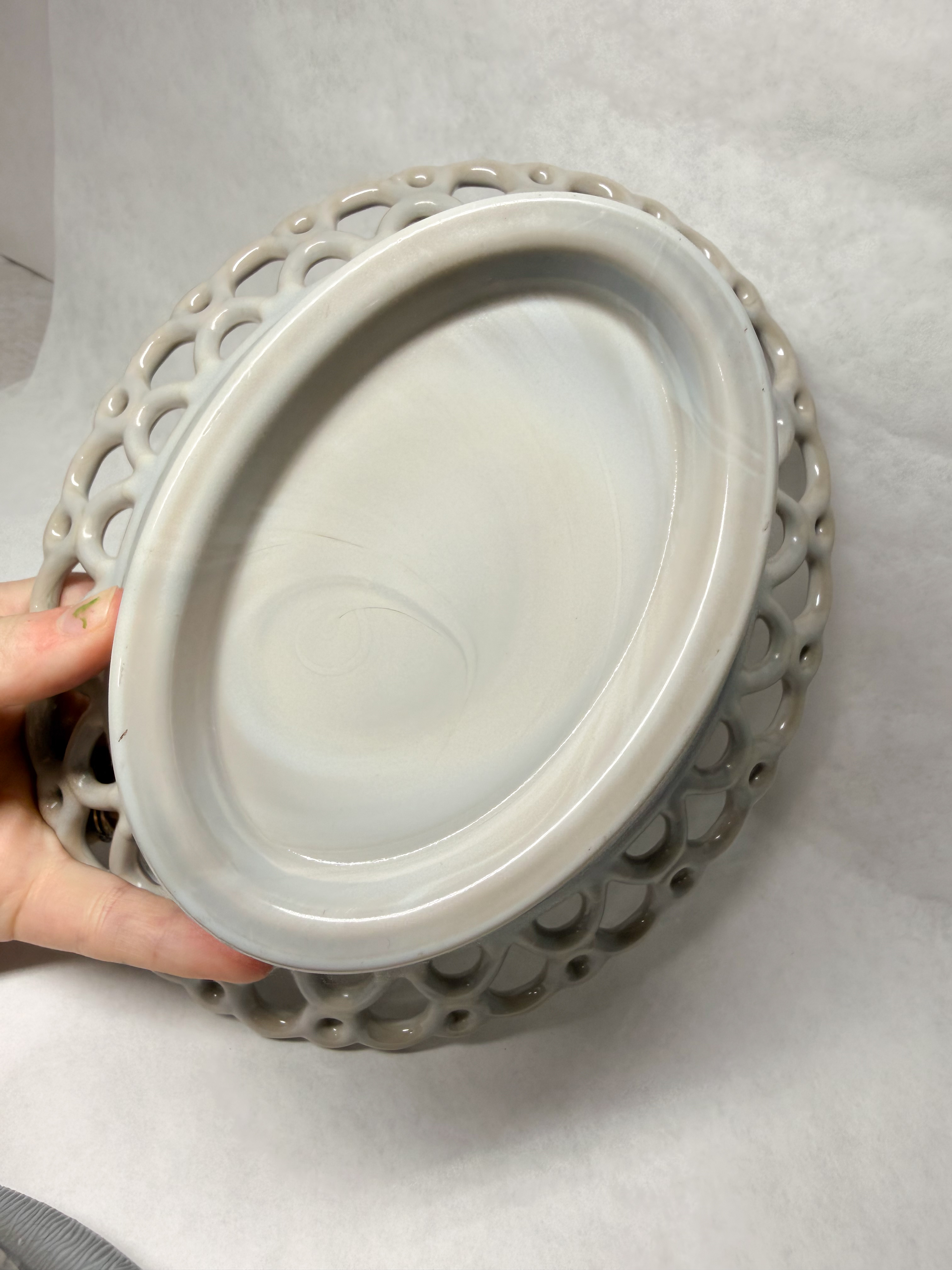 MOSSER MARBLE GLASS SLAG TURKEY DISH