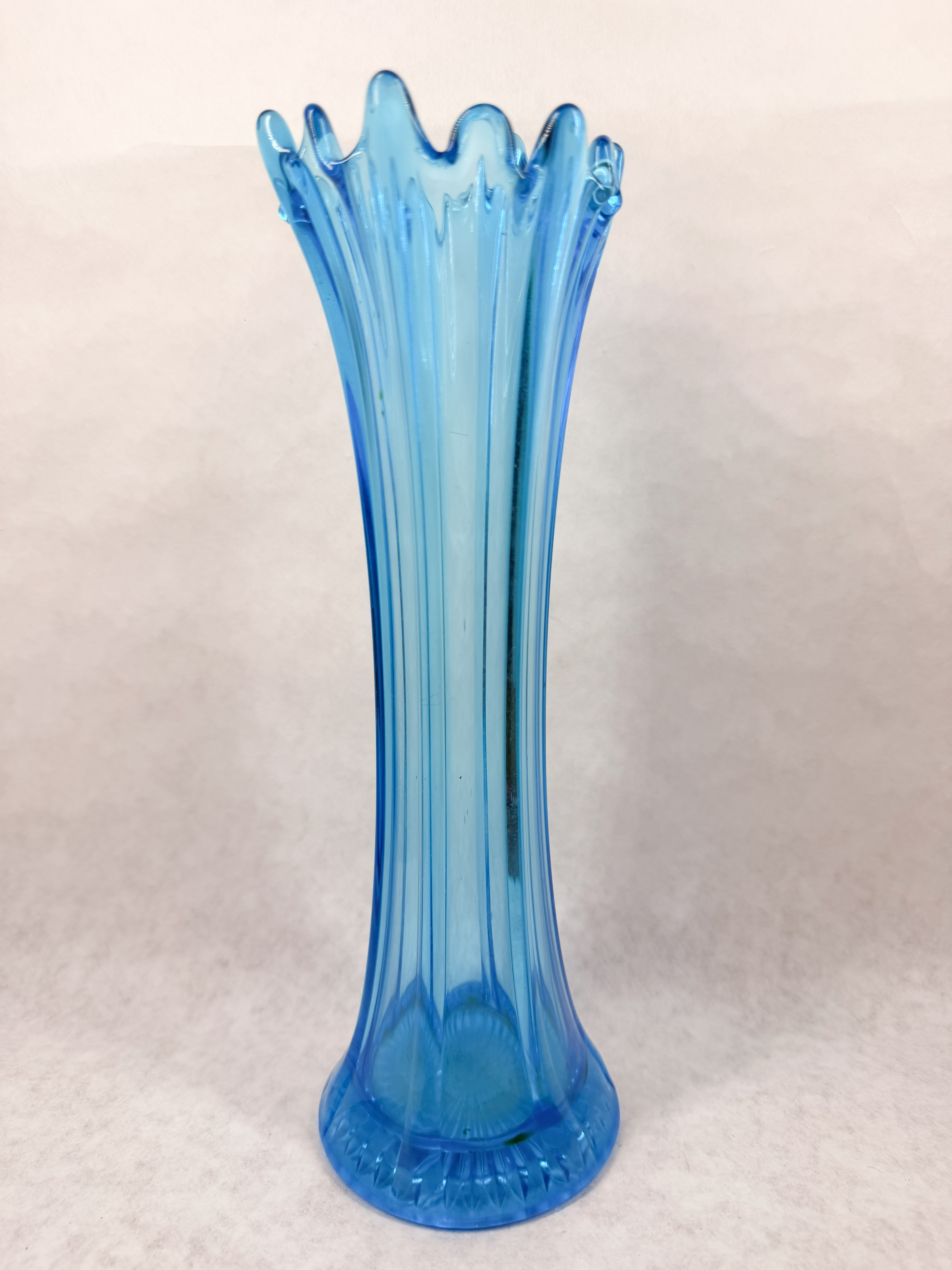 BLUE TRANSLUCENT SWUNG VASE