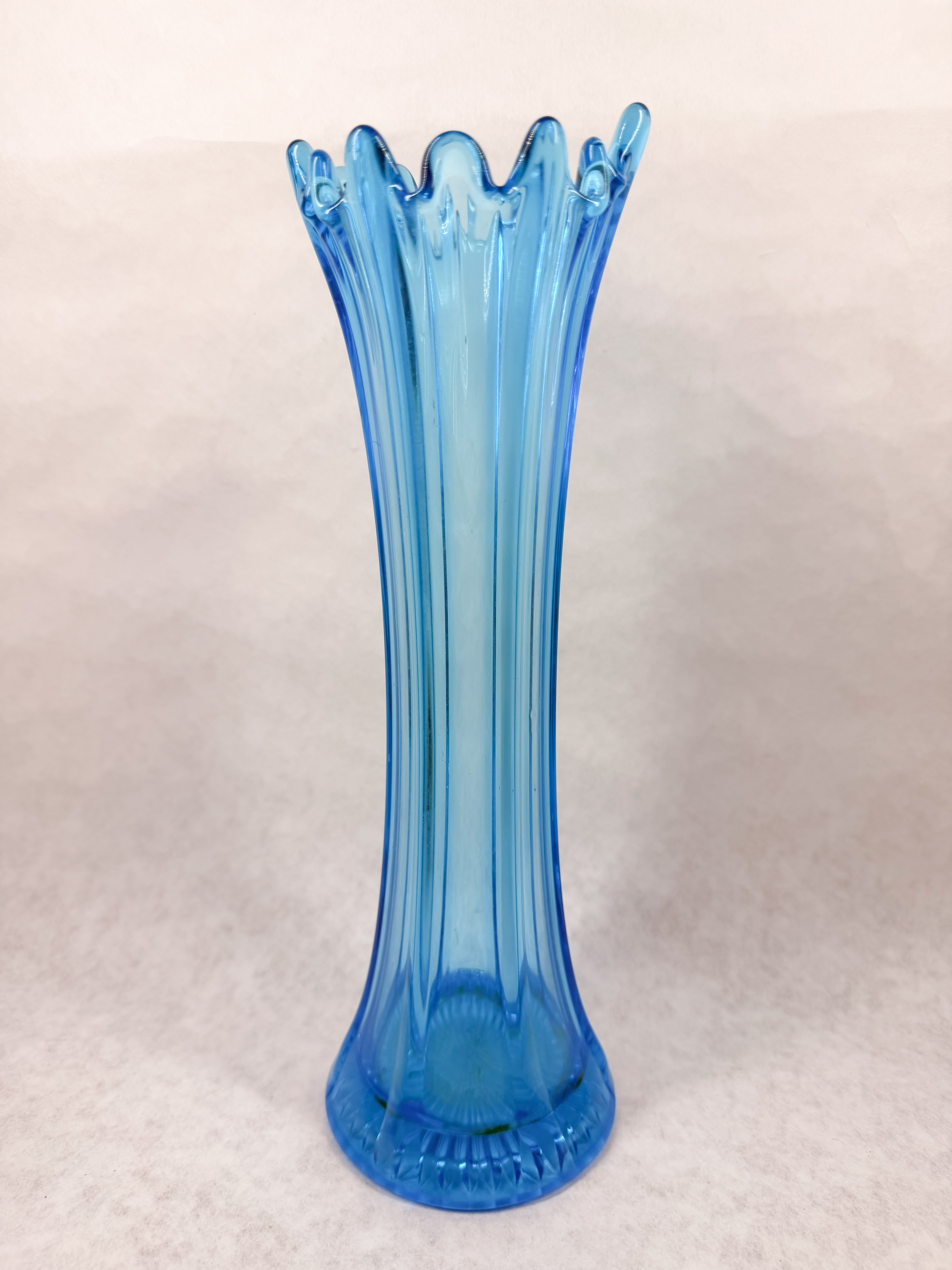 BLUE TRANSLUCENT SWUNG VASE