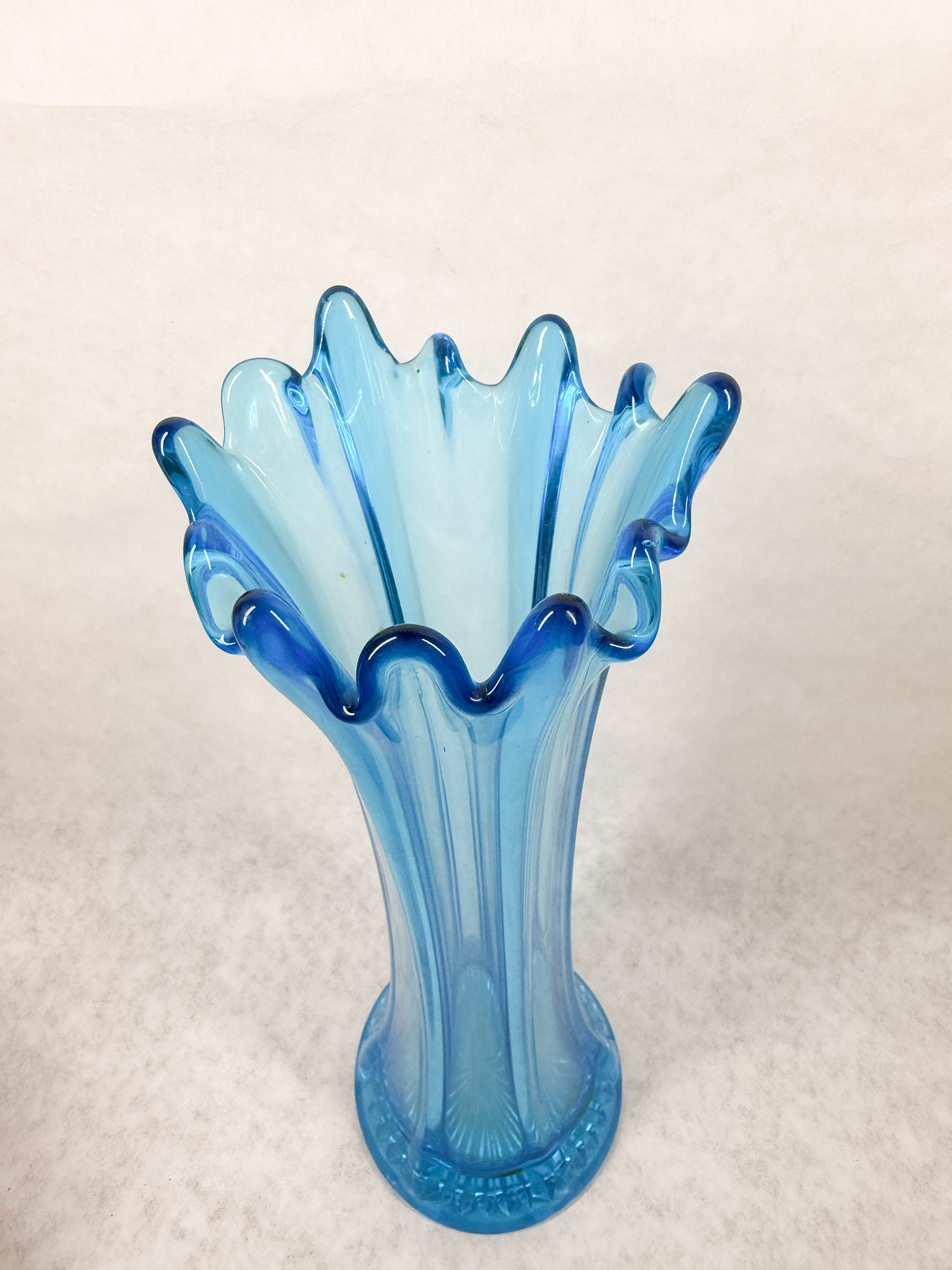 BLUE TRANSLUCENT SWUNG VASE