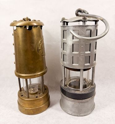 KOEHLER AND ORVIS METAL LAMPS. This lot comprises a Koehler No. 209 permissible flame safety 