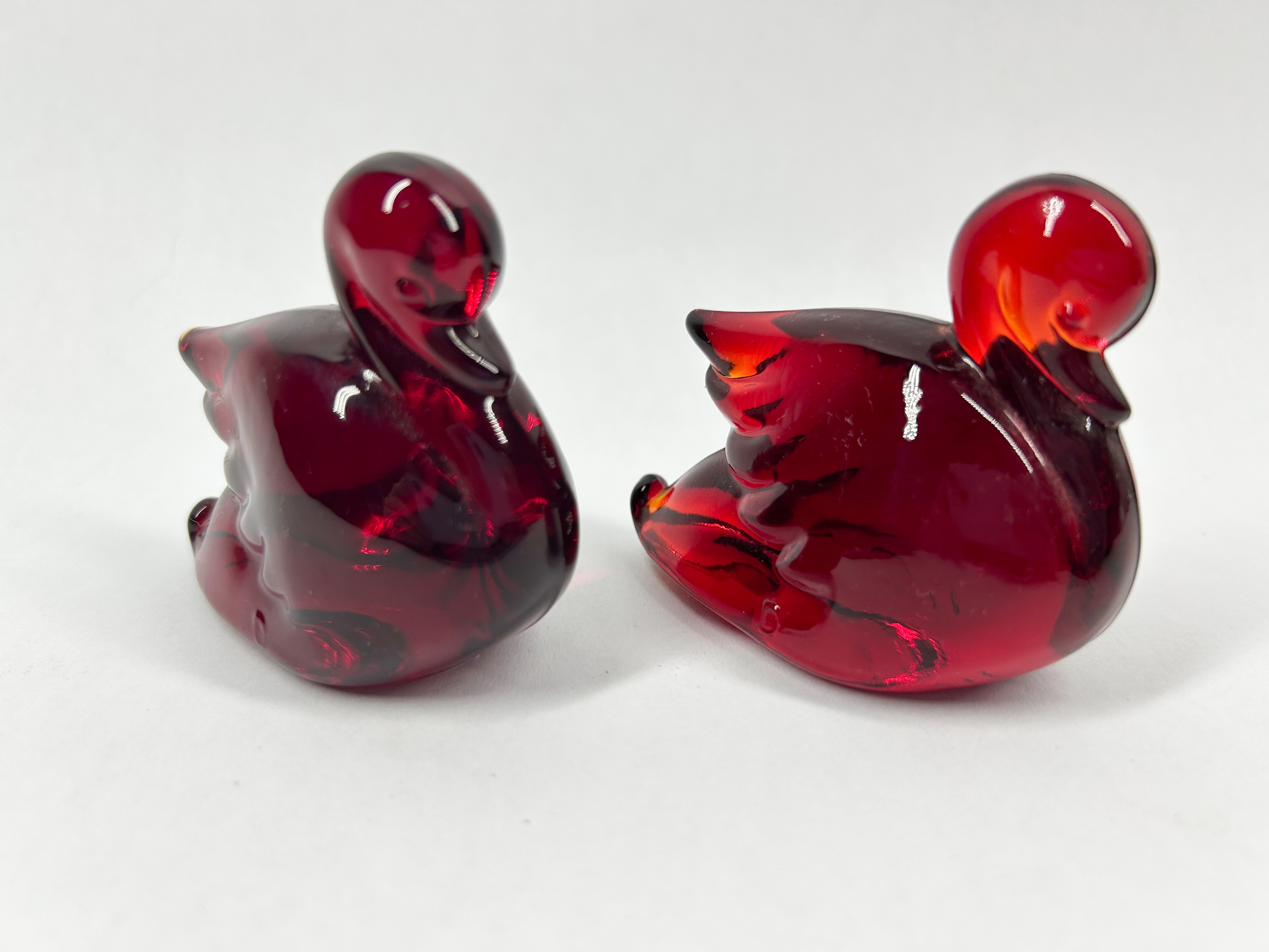 HCA RUBY GLASS DUCKS VINTAGE