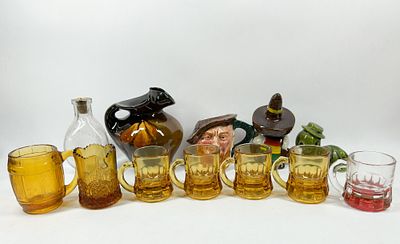 VINTAGE CERAMIC AND GLASSWARE COLLECTION. A collection of vintage glazed earthenware and molded 