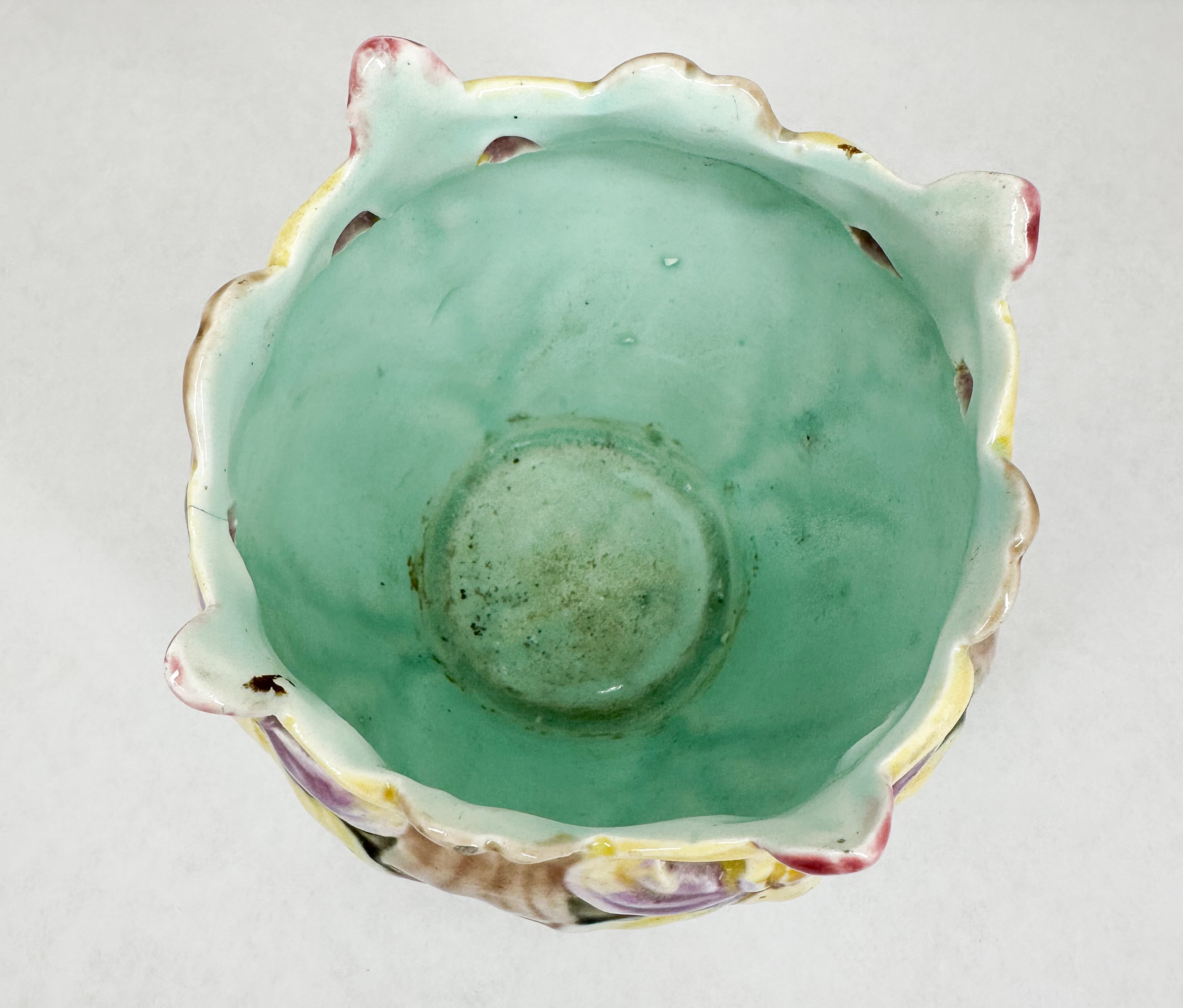 MAJOLICA IRIS VASE