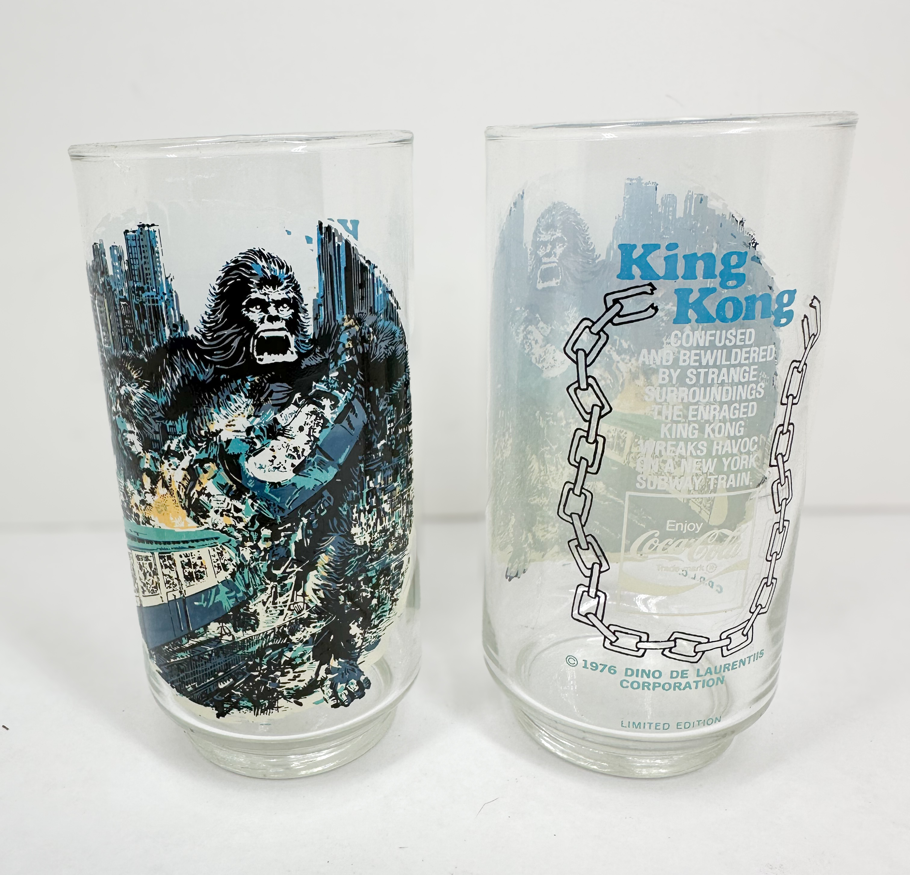 COCA-COLA KING KONG GLASS TUMBLERS, 1976