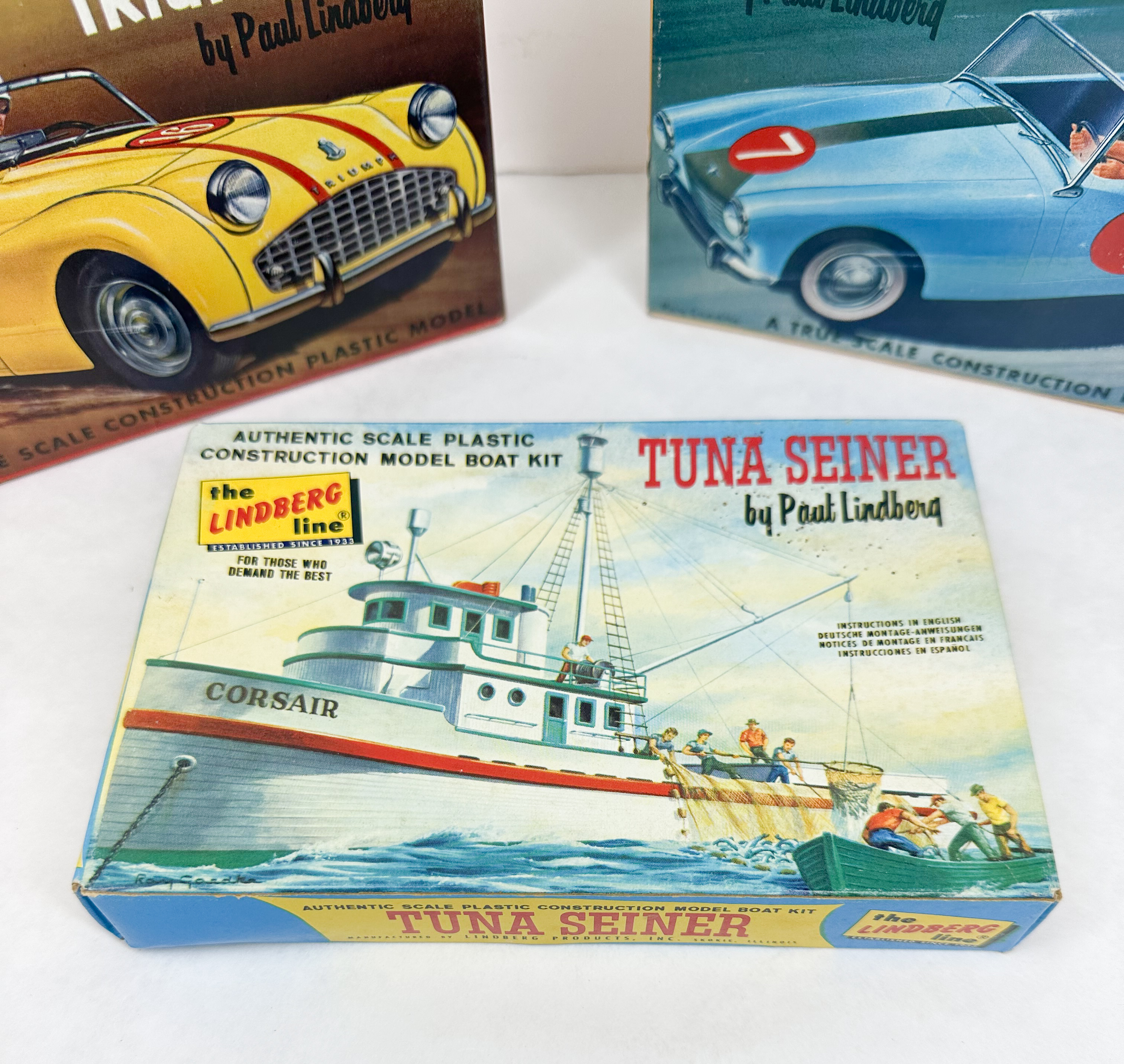 LINDBERG THREE PLASTIC MODEL KITS, 1960S