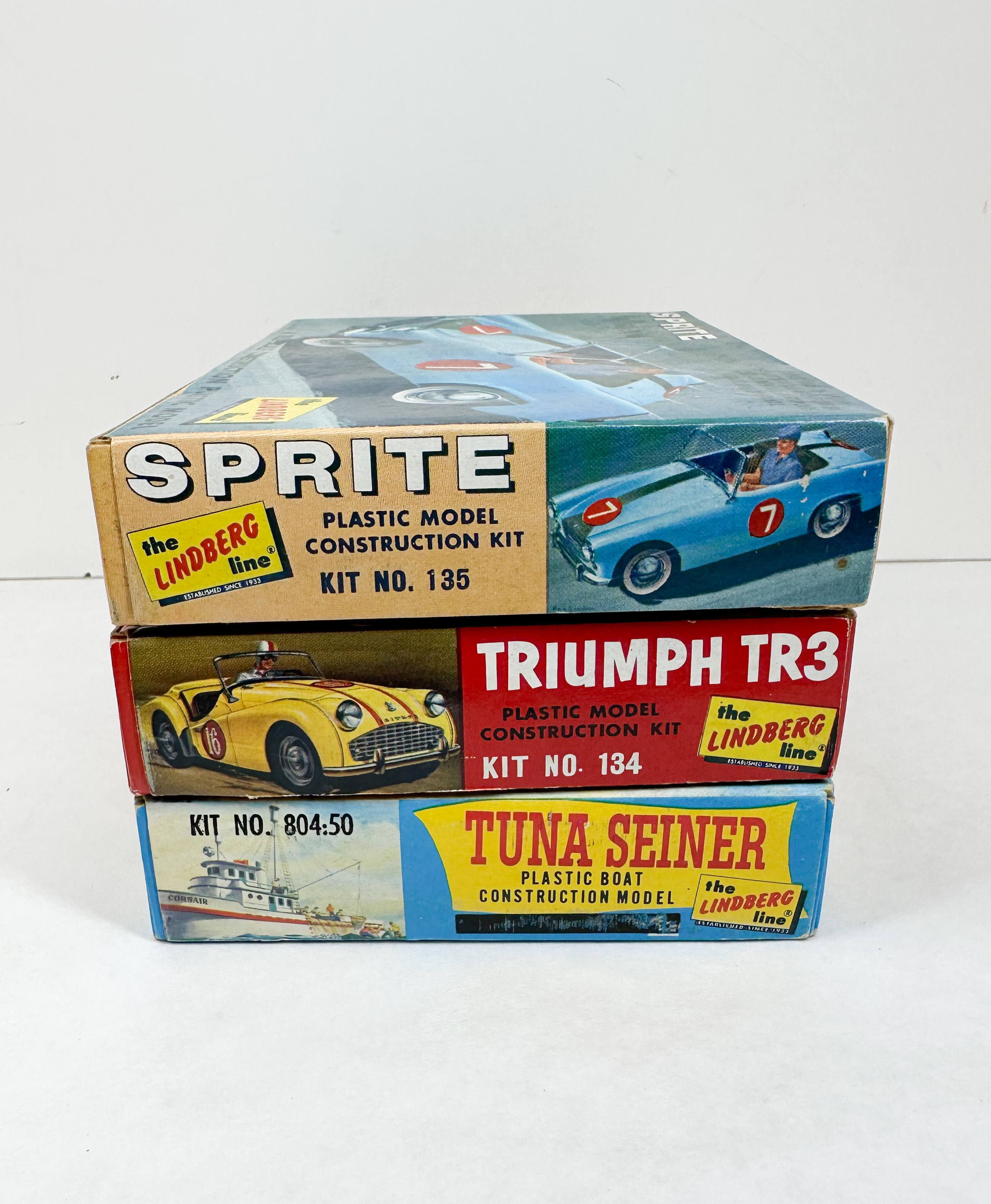 LINDBERG THREE PLASTIC MODEL KITS, 1960S