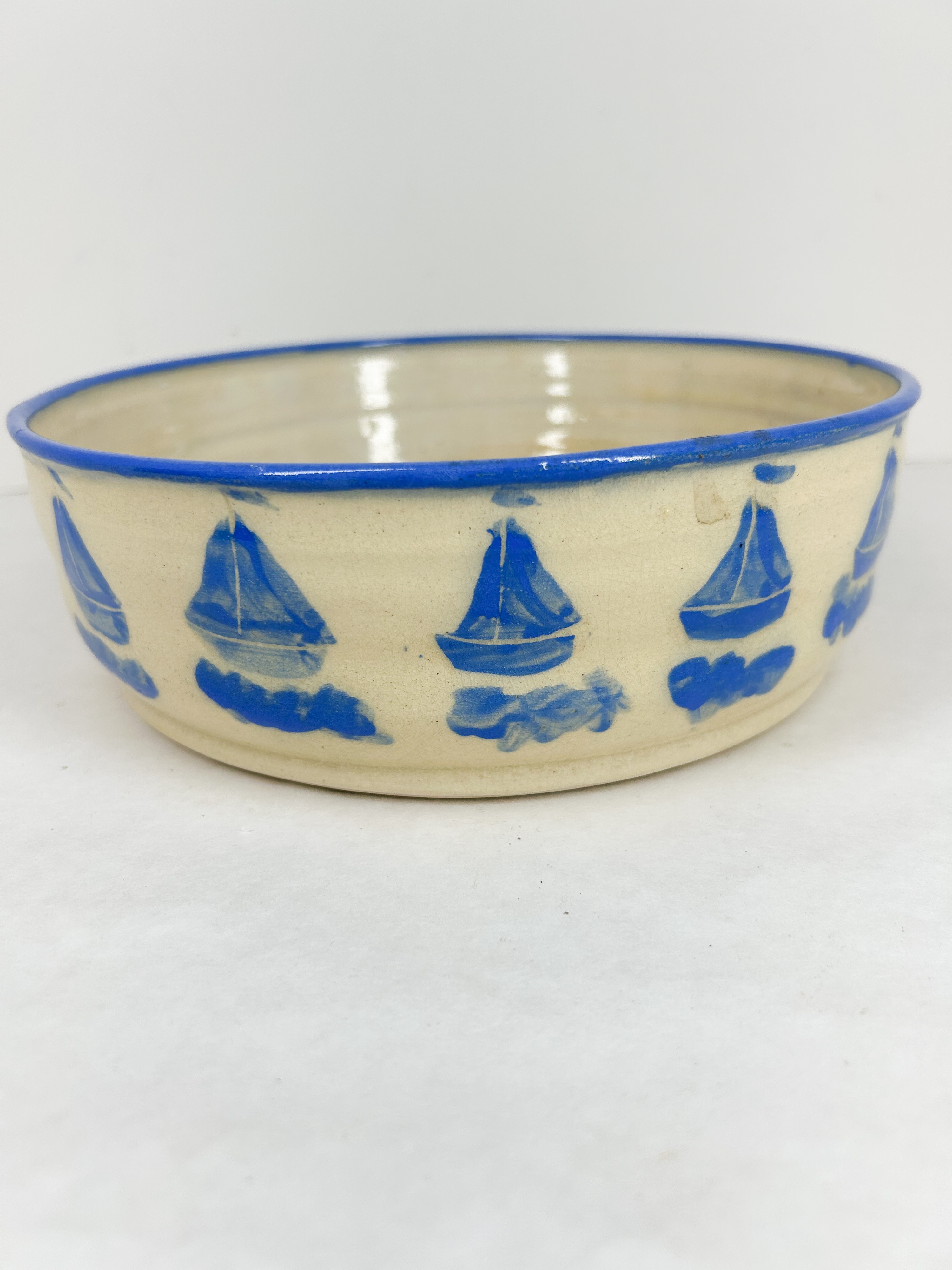JUDY LONGTON BOWL AND STONEWARE PITCHER