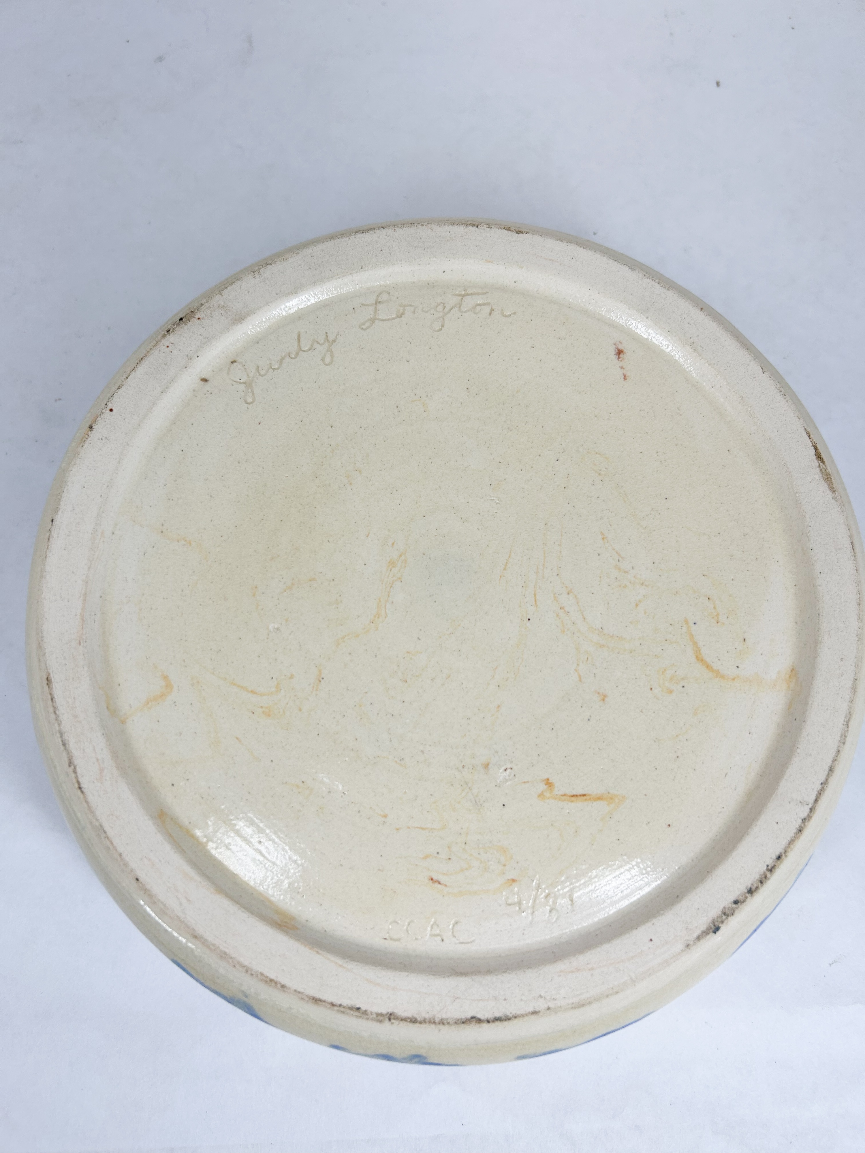 JUDY LONGTON BOWL AND STONEWARE PITCHER