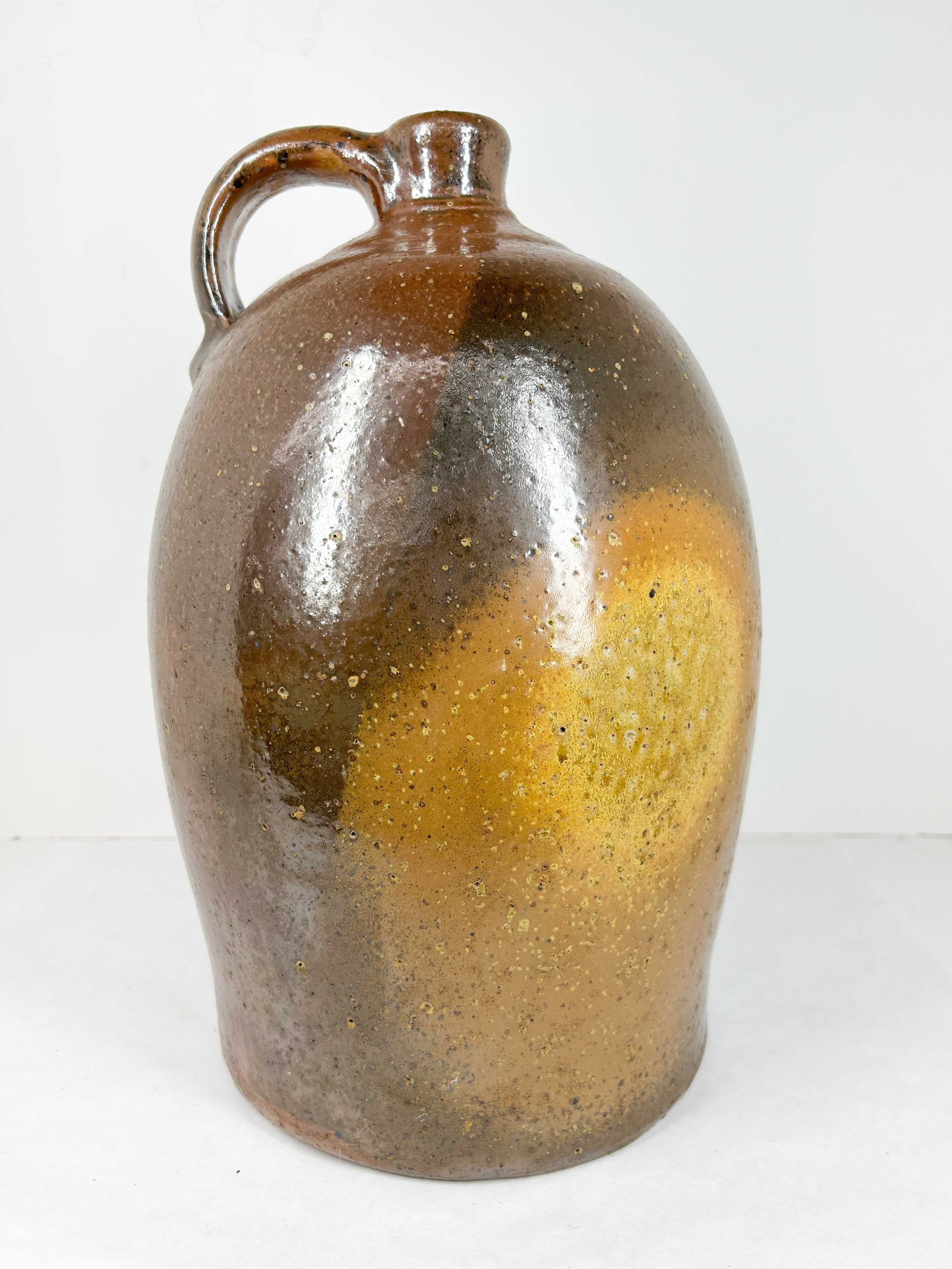 AMERICAN STONEWARE ALKALINE-GLAZED OVOID JUG