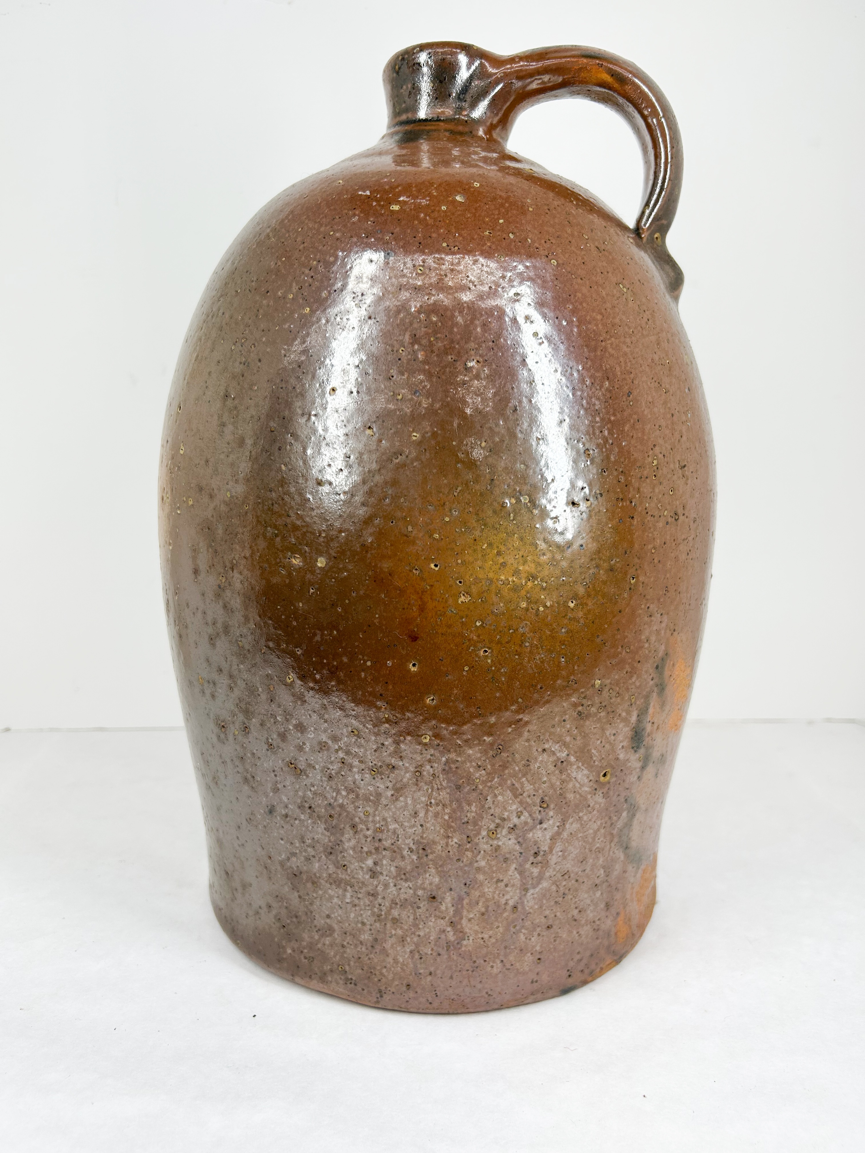 AMERICAN STONEWARE ALKALINE-GLAZED OVOID JUG
