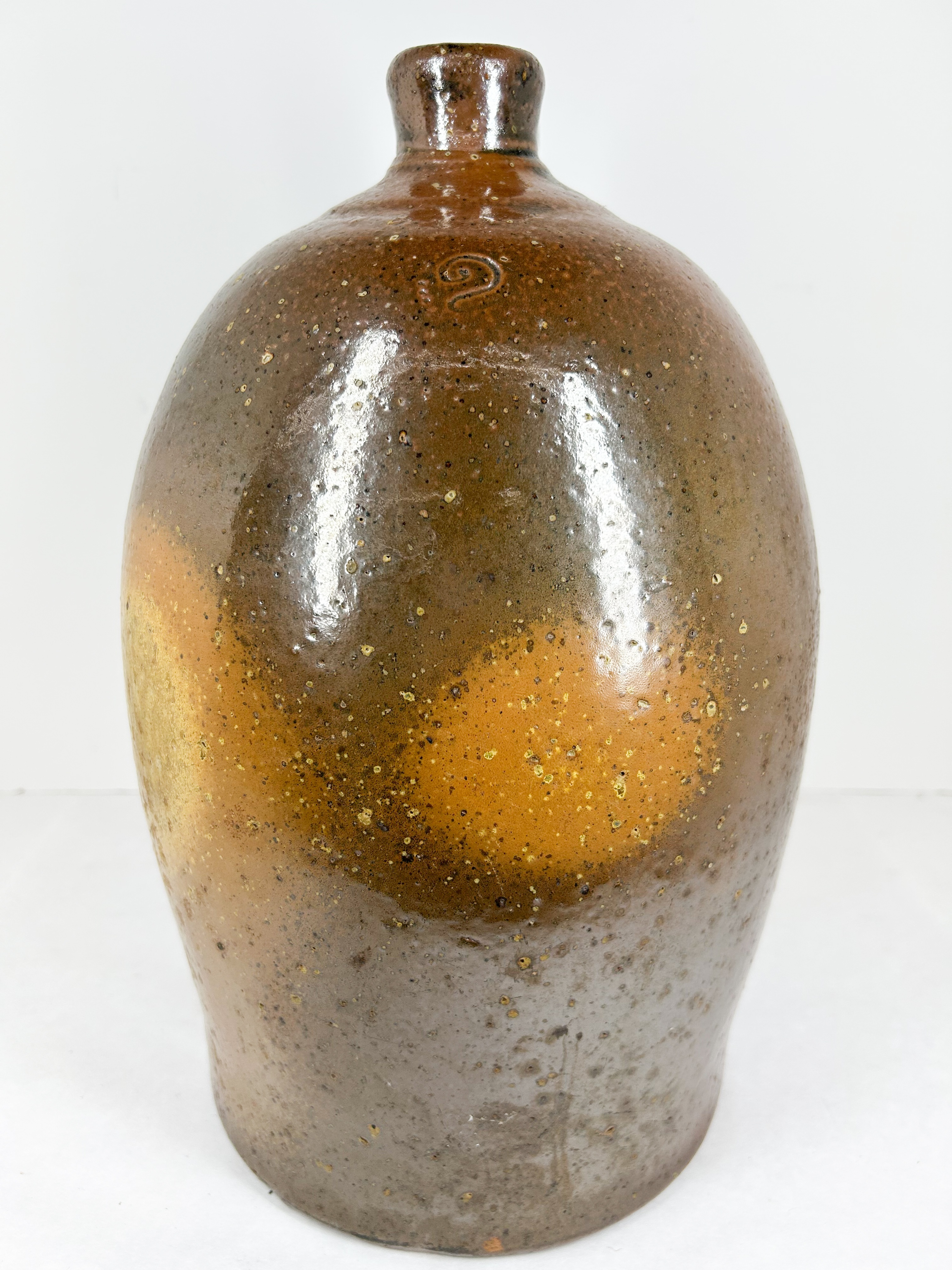 AMERICAN STONEWARE ALKALINE-GLAZED OVOID JUG