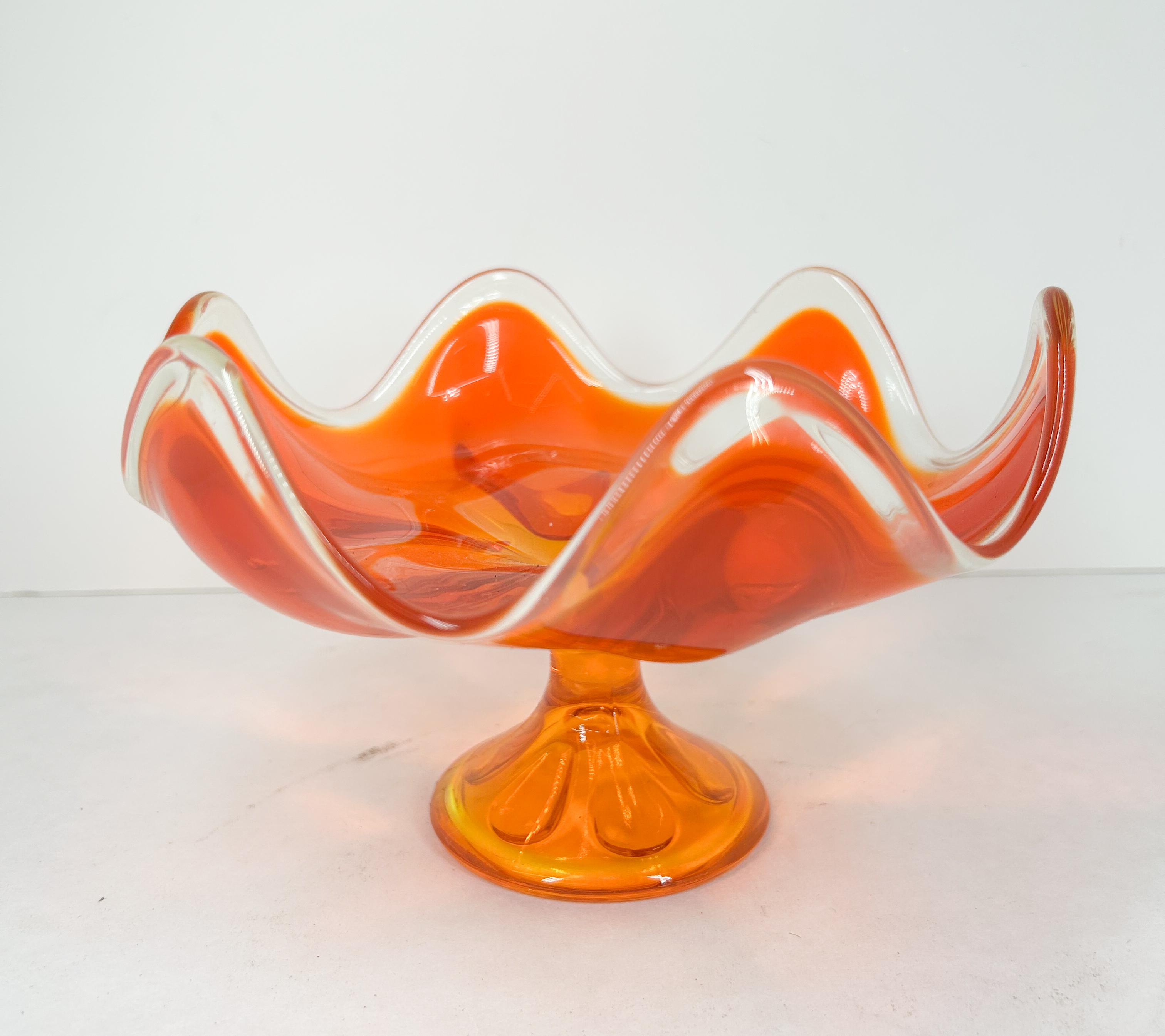 MCM ORANGE CASED ART GLASS BOWL