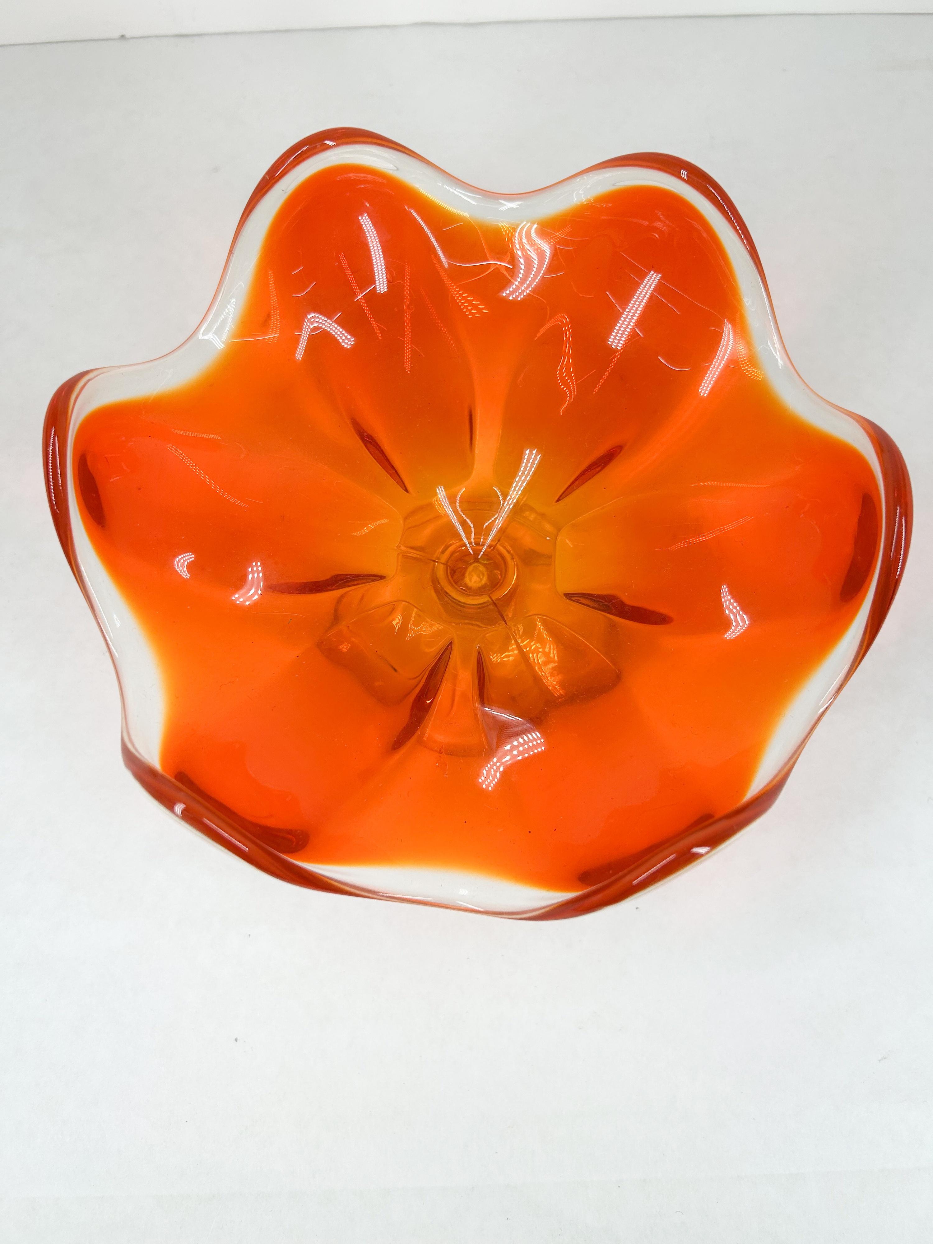 MCM ORANGE CASED ART GLASS BOWL