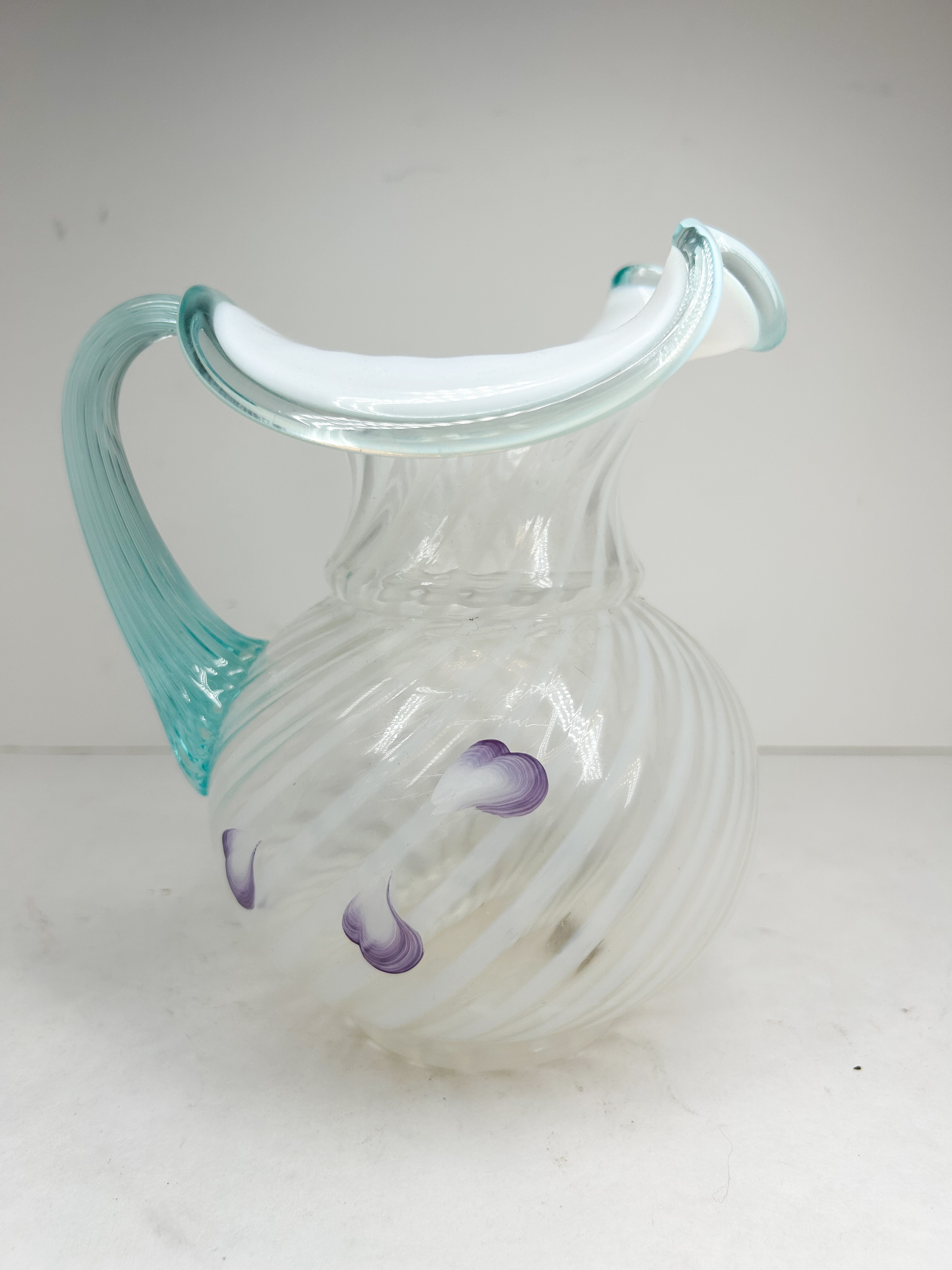 SPIRAL OPTIC ART GLASS PITCHER