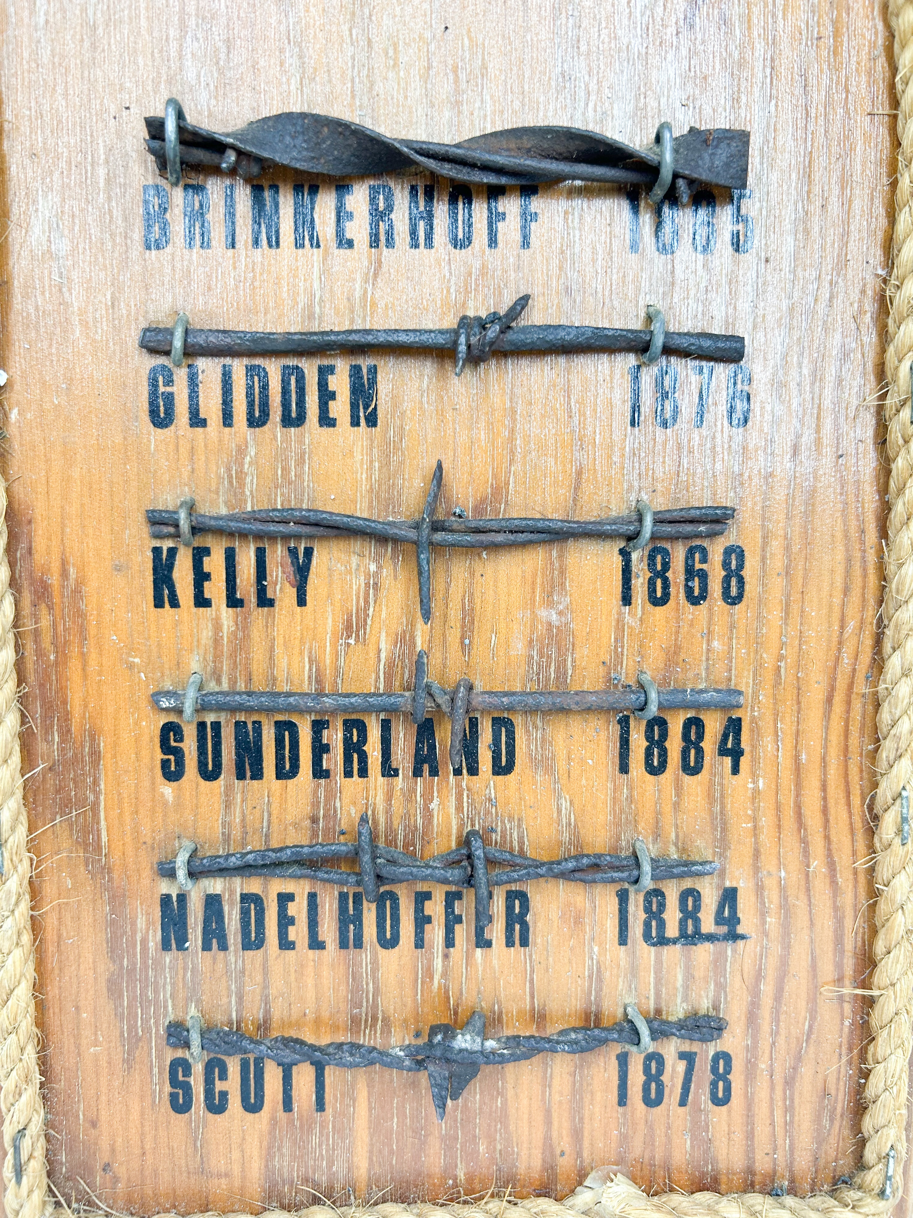 AMOS CROUCH BARBED WIRE DISPLAY, VINTAGE