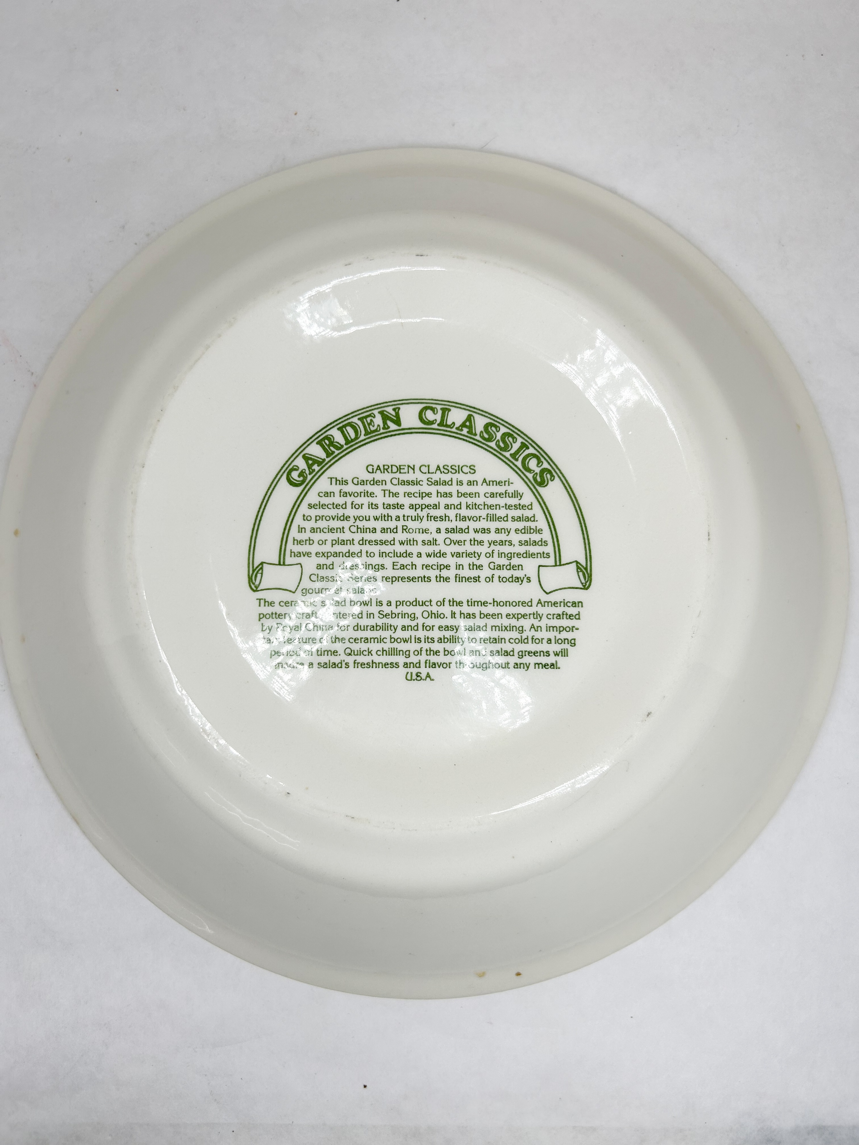 Royal China Garden Classics Spinach Salad Recipe Serving Bowl