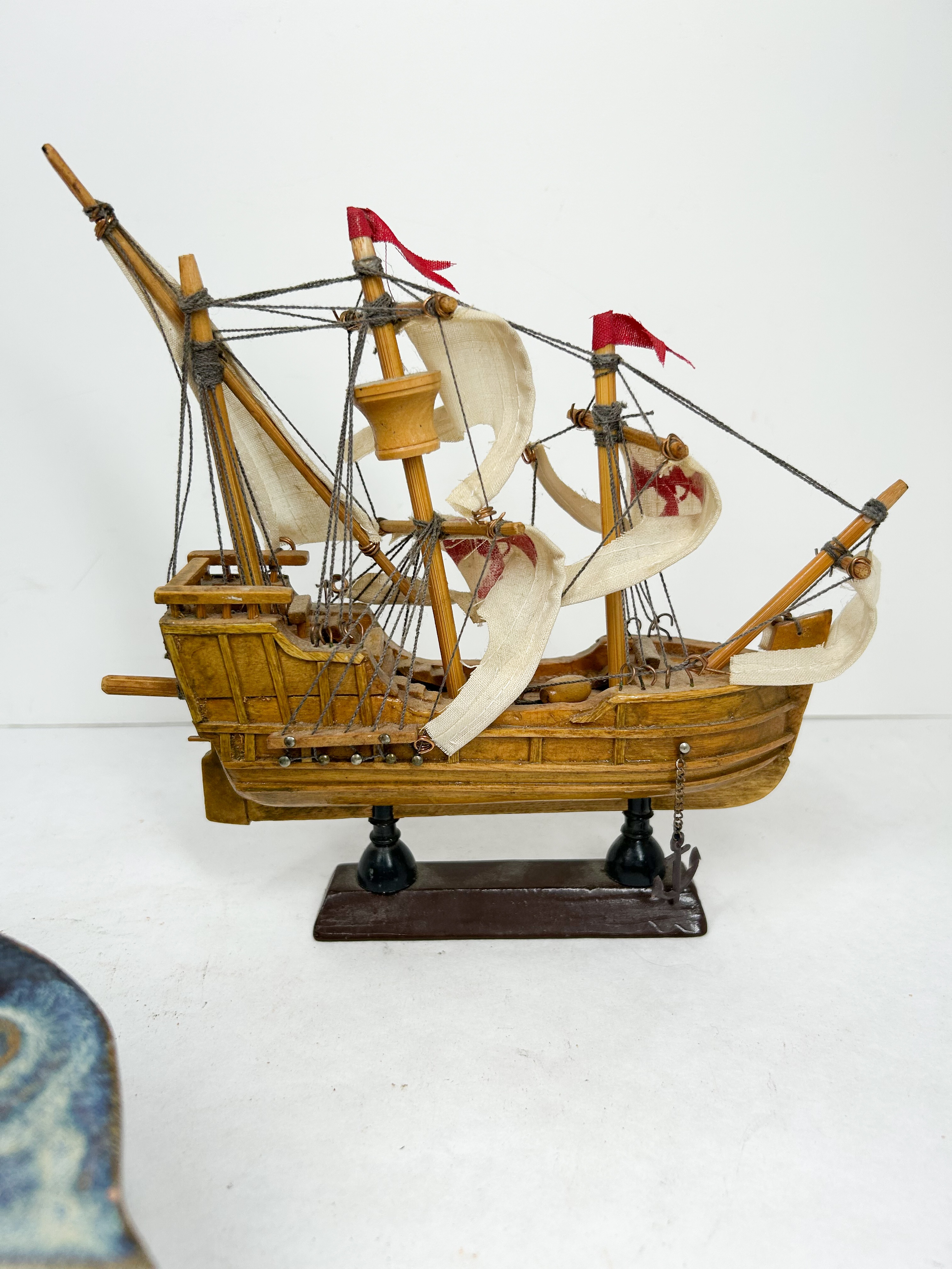 KUHA STUDIO POTTERY DISH AND MODEL SHIP