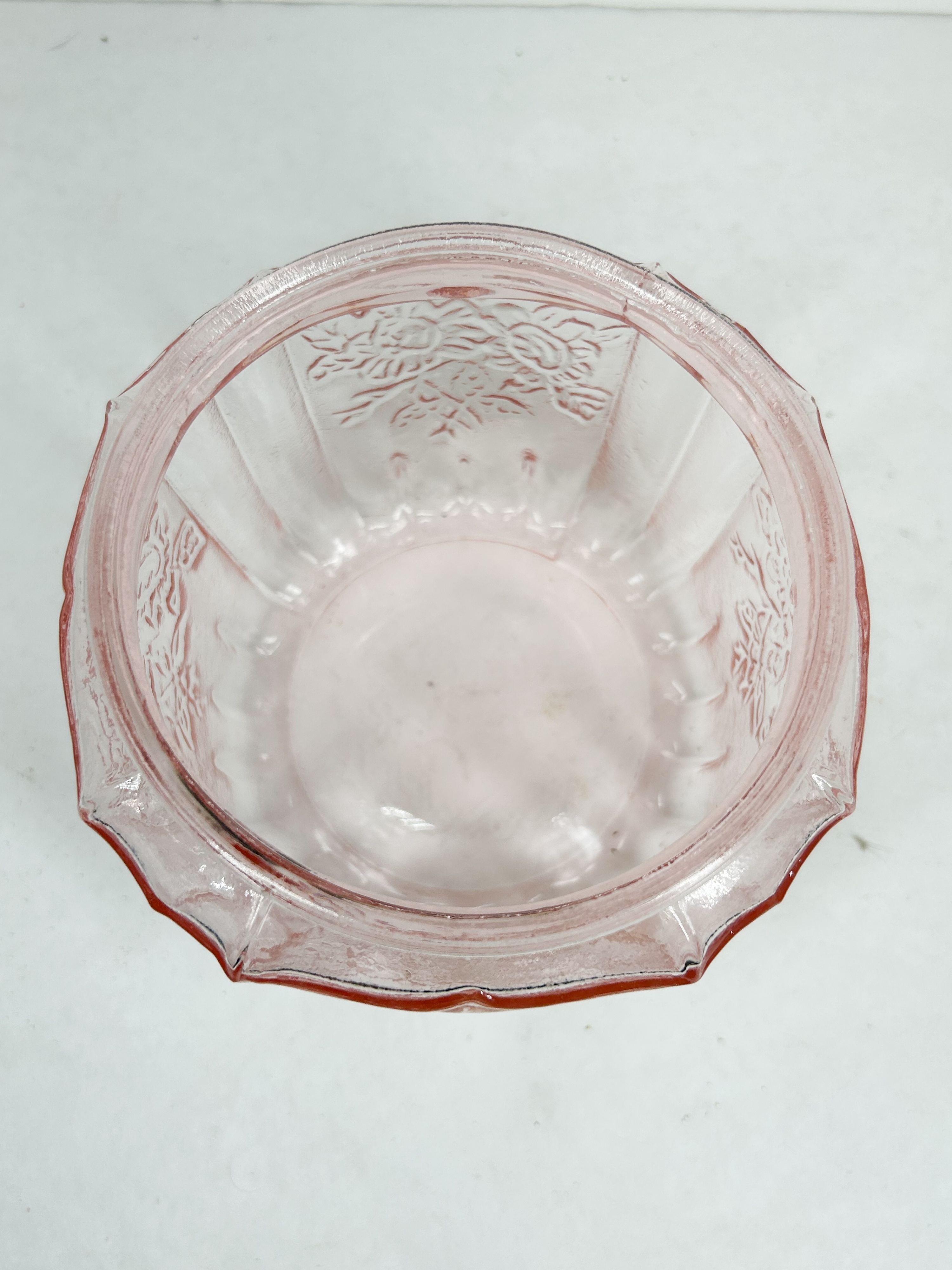 PINK DEPRESSION GLASS COOKIE JAR