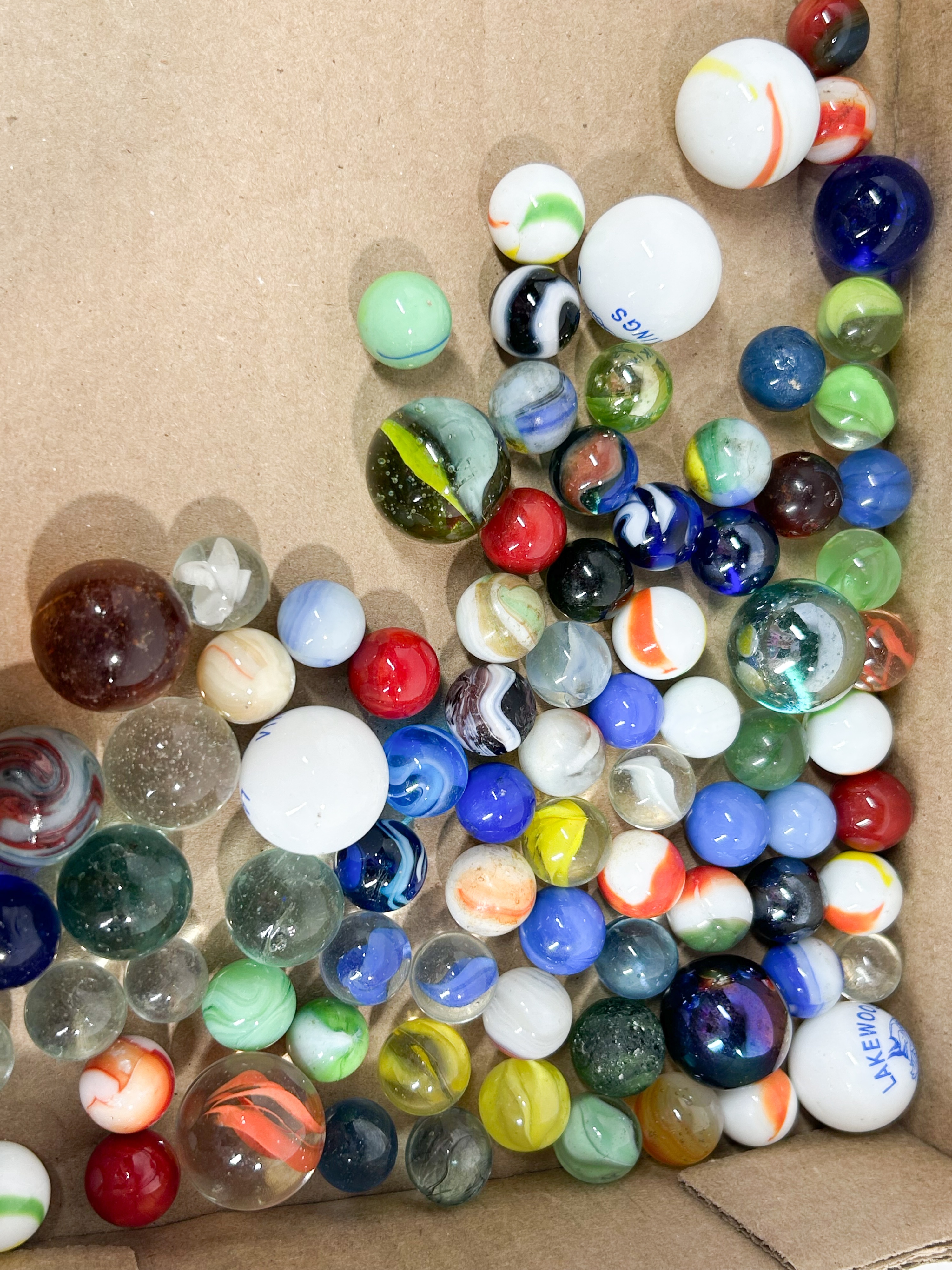 BALL GLASS MASON JAR WITH MARBLES