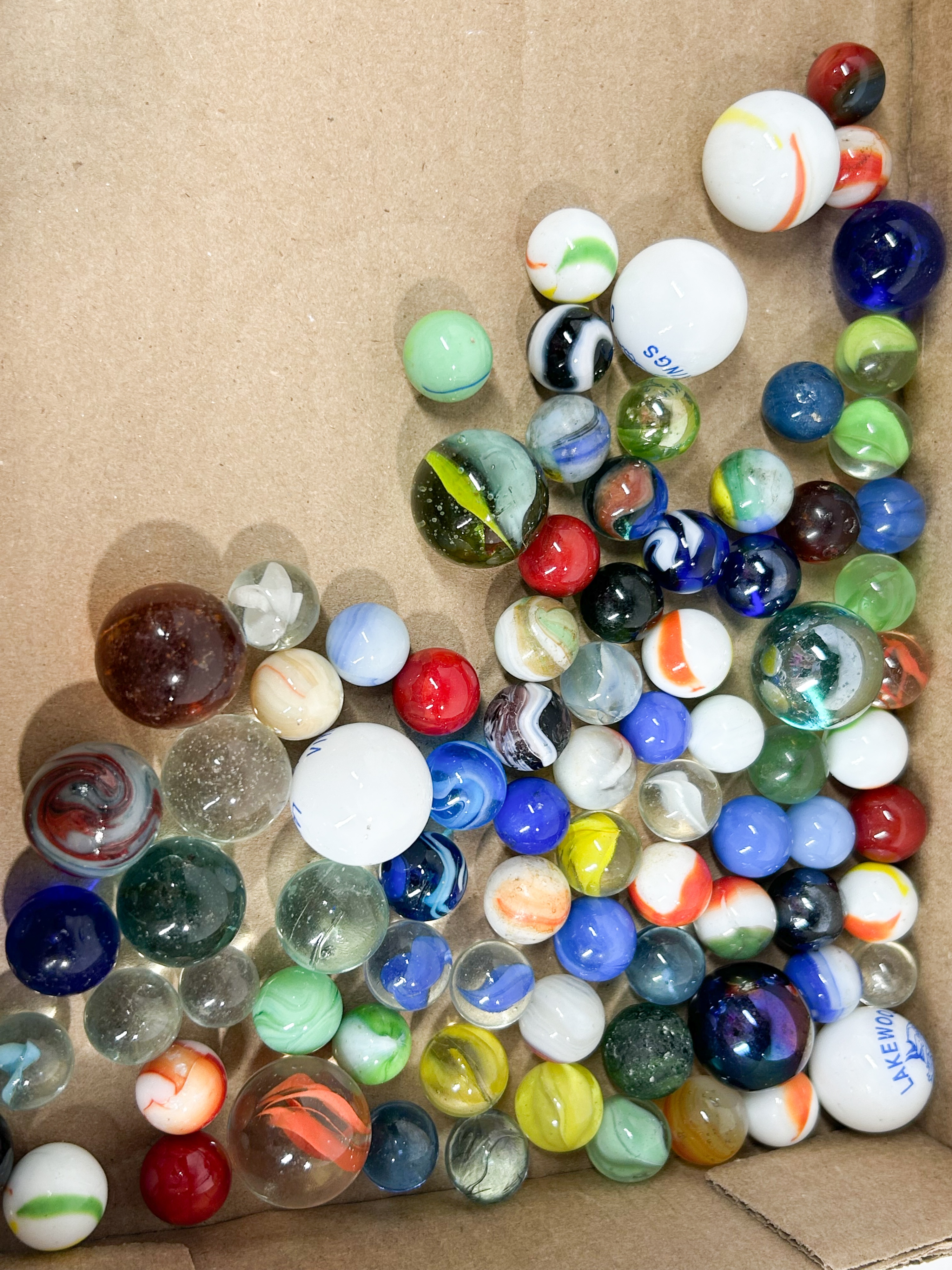 BALL GLASS MASON JAR WITH MARBLES