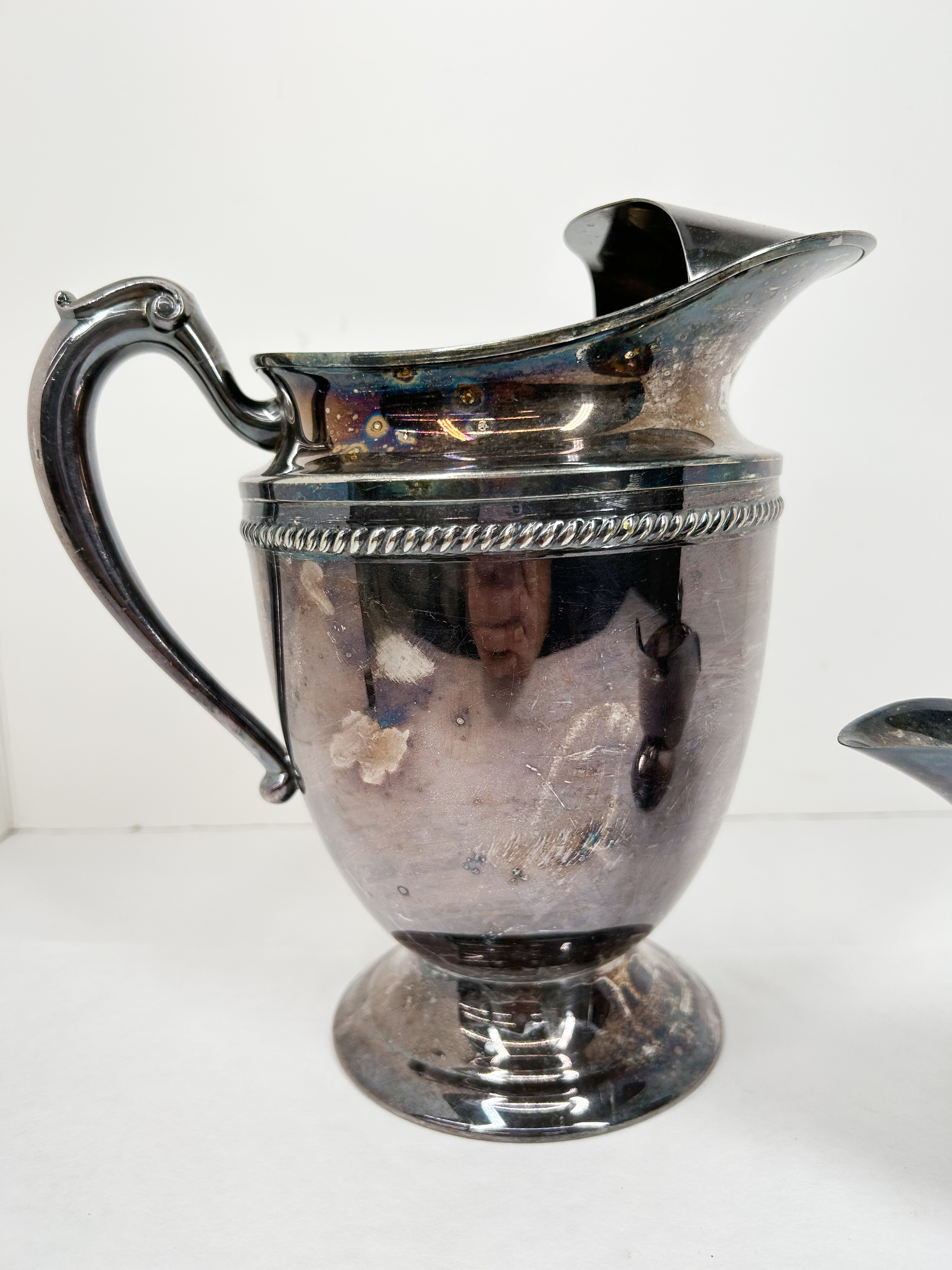 WILCOX SILVER PLATE PITCHER AND SAUCE BOAT