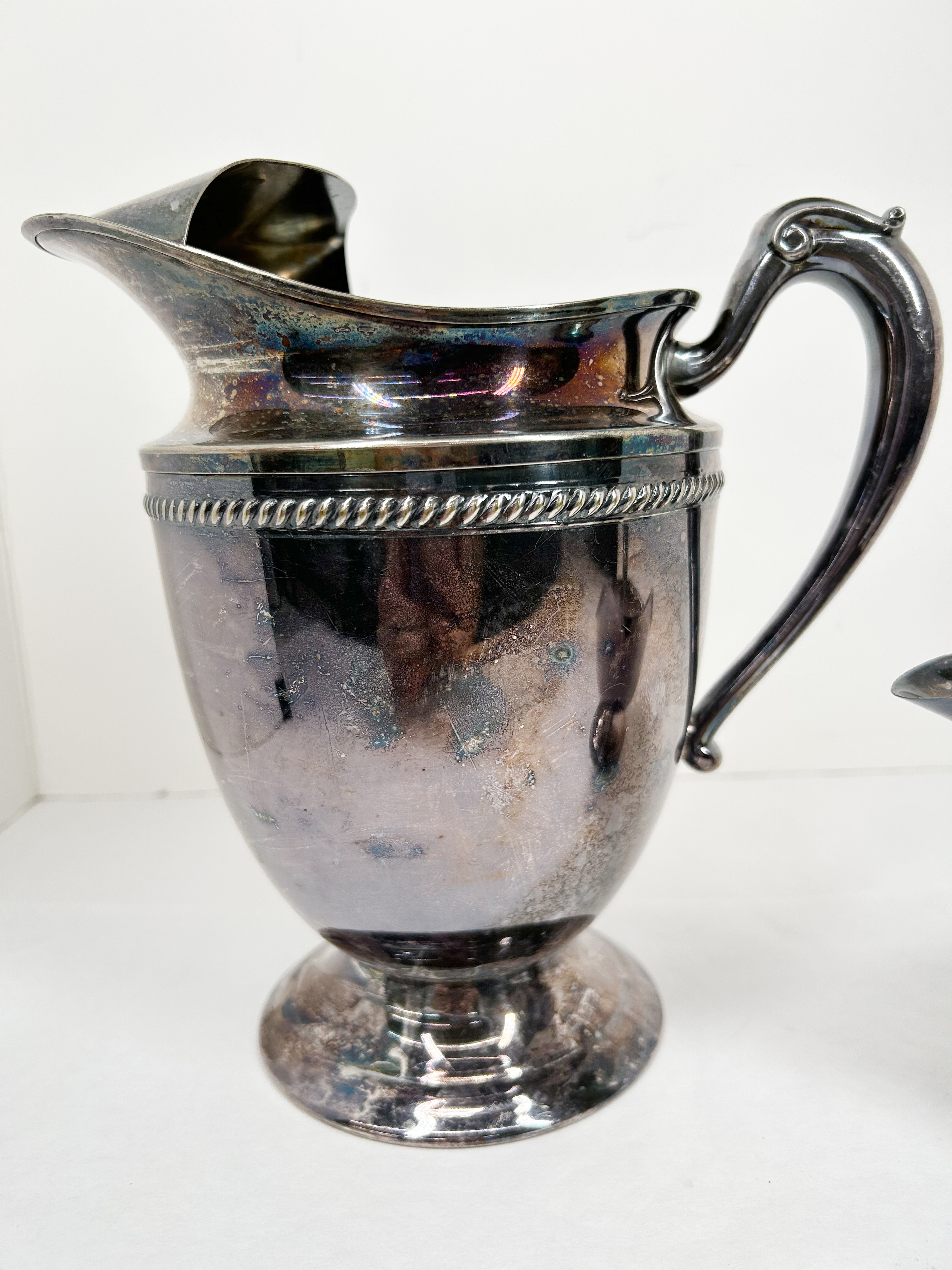 WILCOX SILVER PLATE PITCHER AND SAUCE BOAT