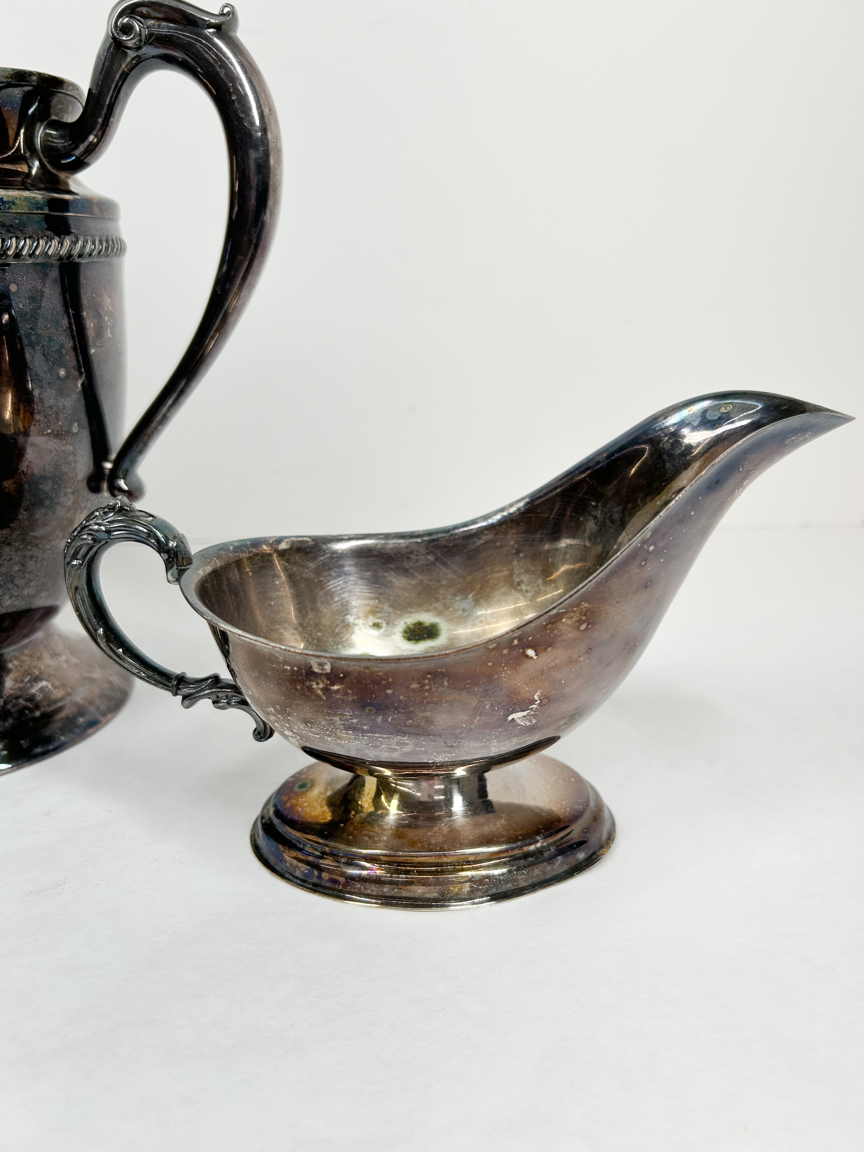 WILCOX SILVER PLATE PITCHER AND SAUCE BOAT