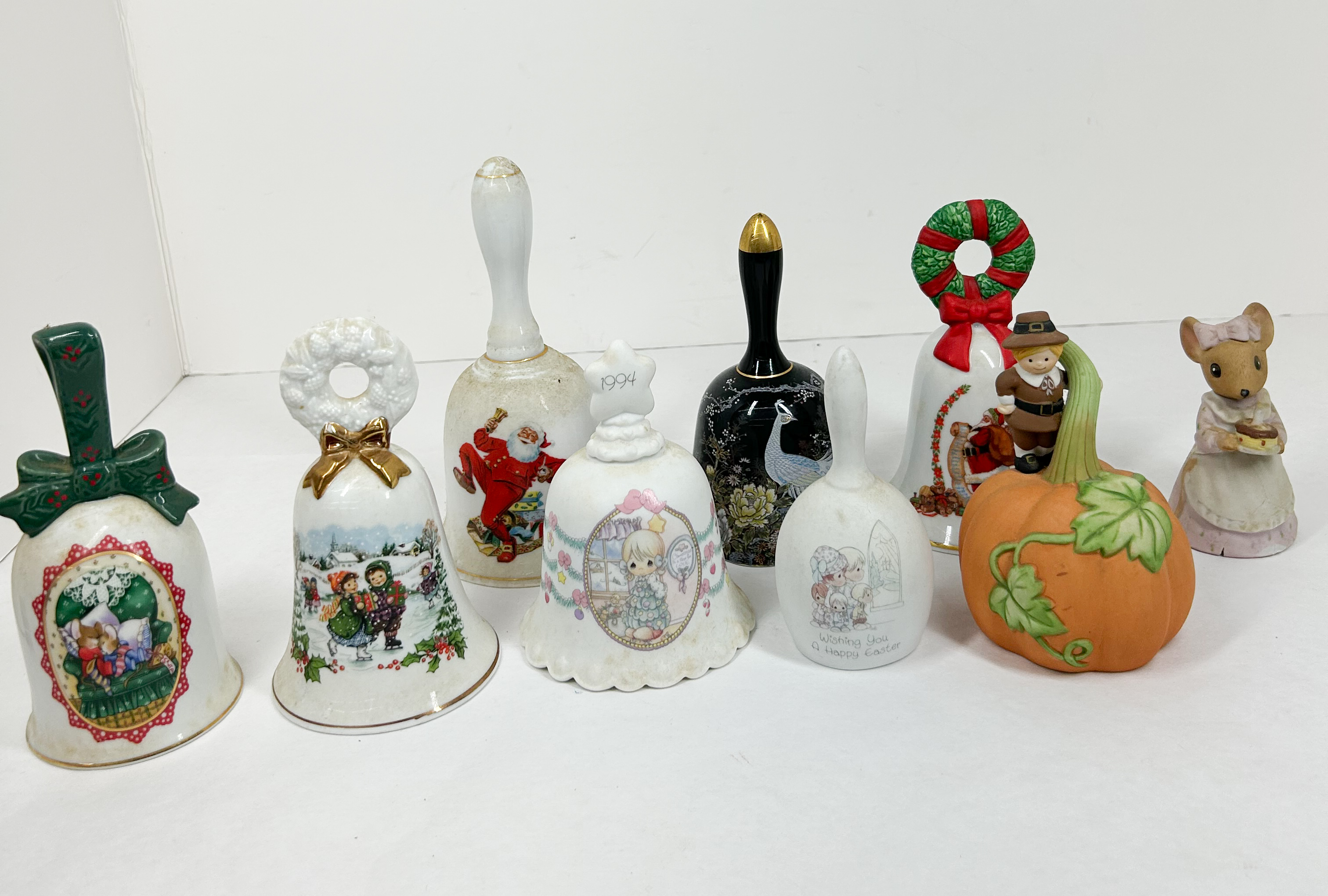 AVON AND PRECIOUS MOMENTS CERAMIC BELLS