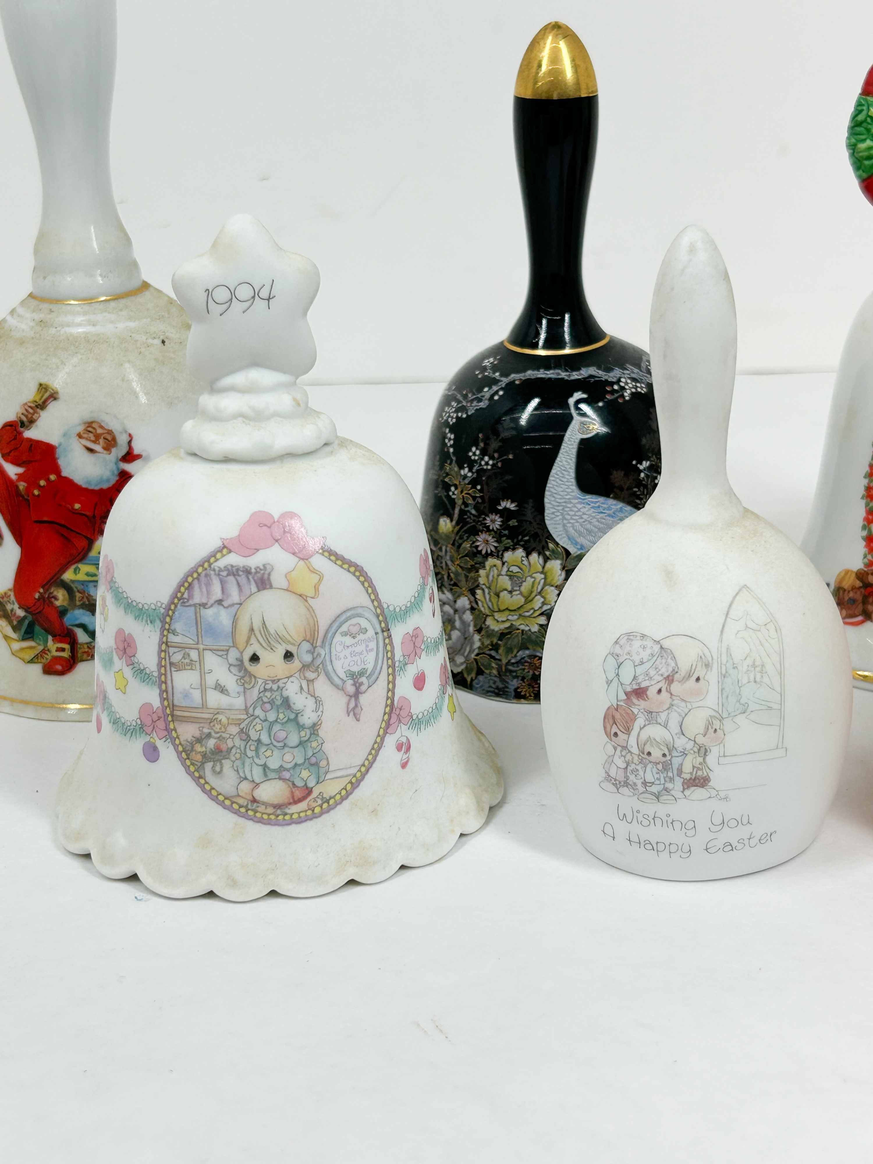 AVON AND PRECIOUS MOMENTS CERAMIC BELLS