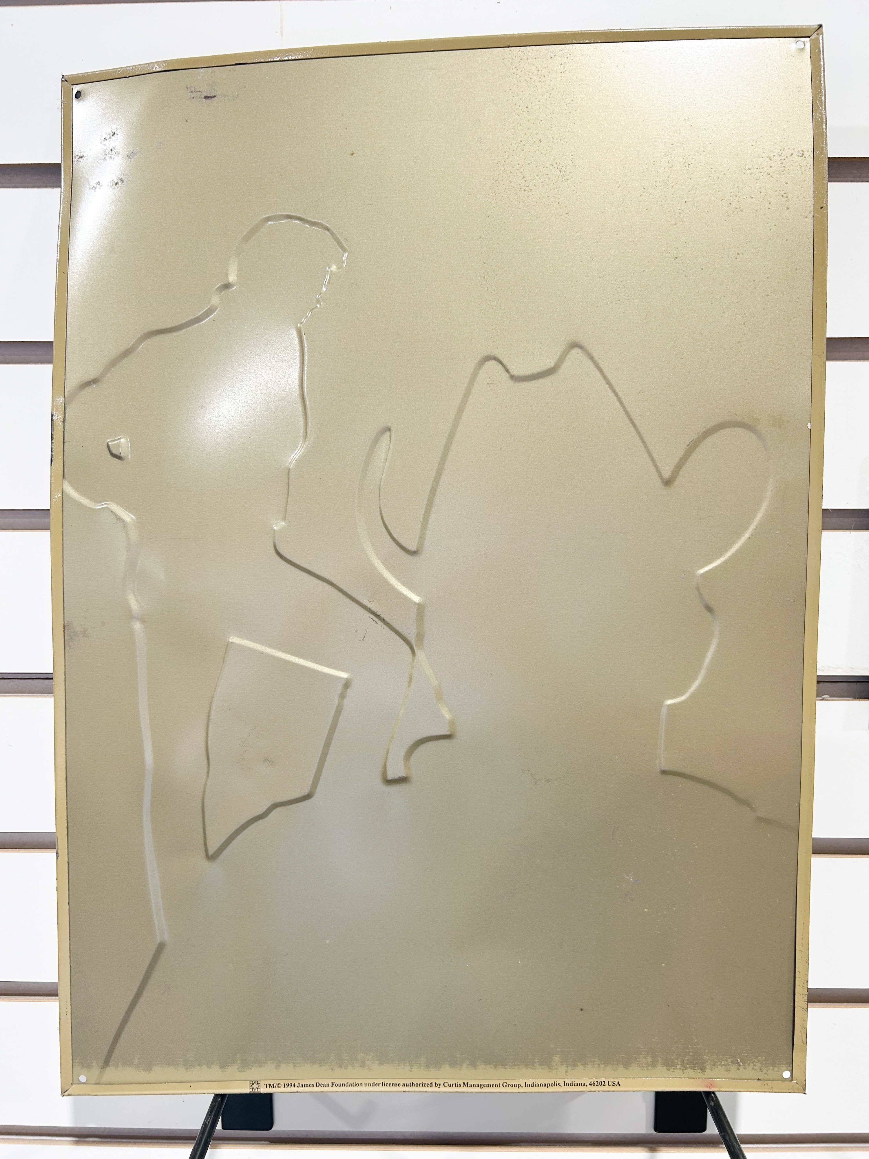 JAMES DEAN JEANS EMBOSSED TIN SIGN, 1994