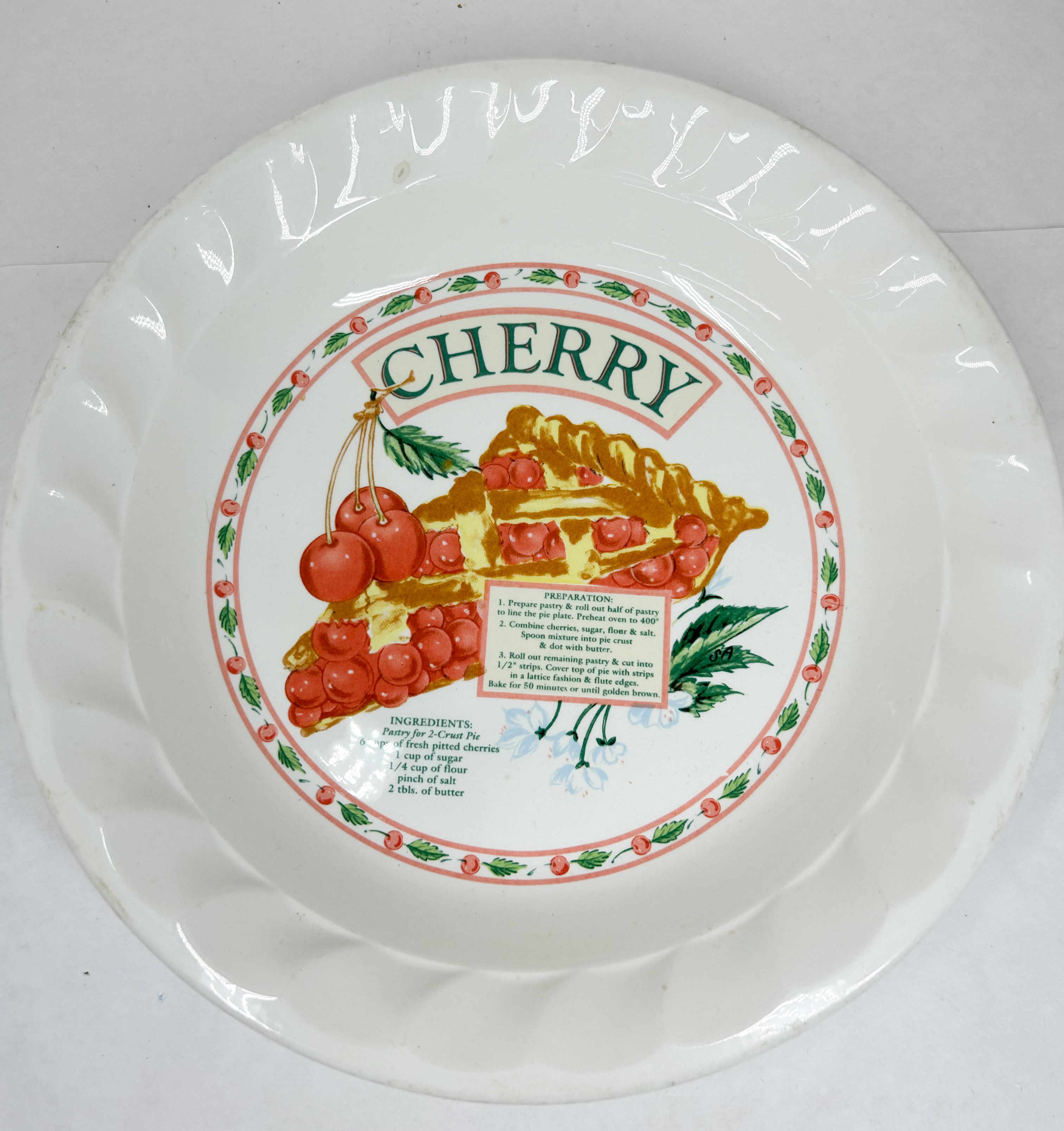 HIMARK CERAMIC CHERRY PIE PLATE