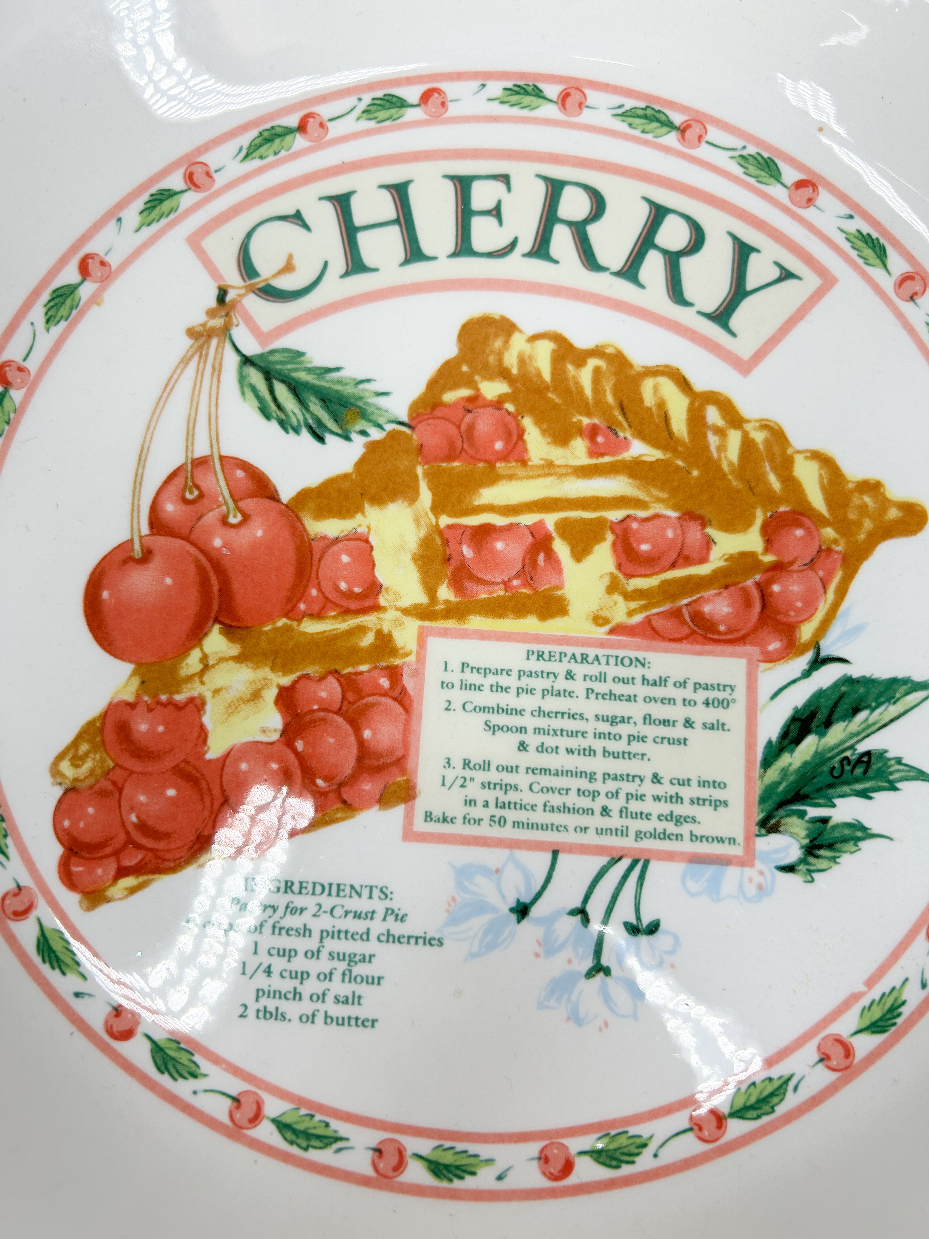 HIMARK CERAMIC CHERRY PIE PLATE