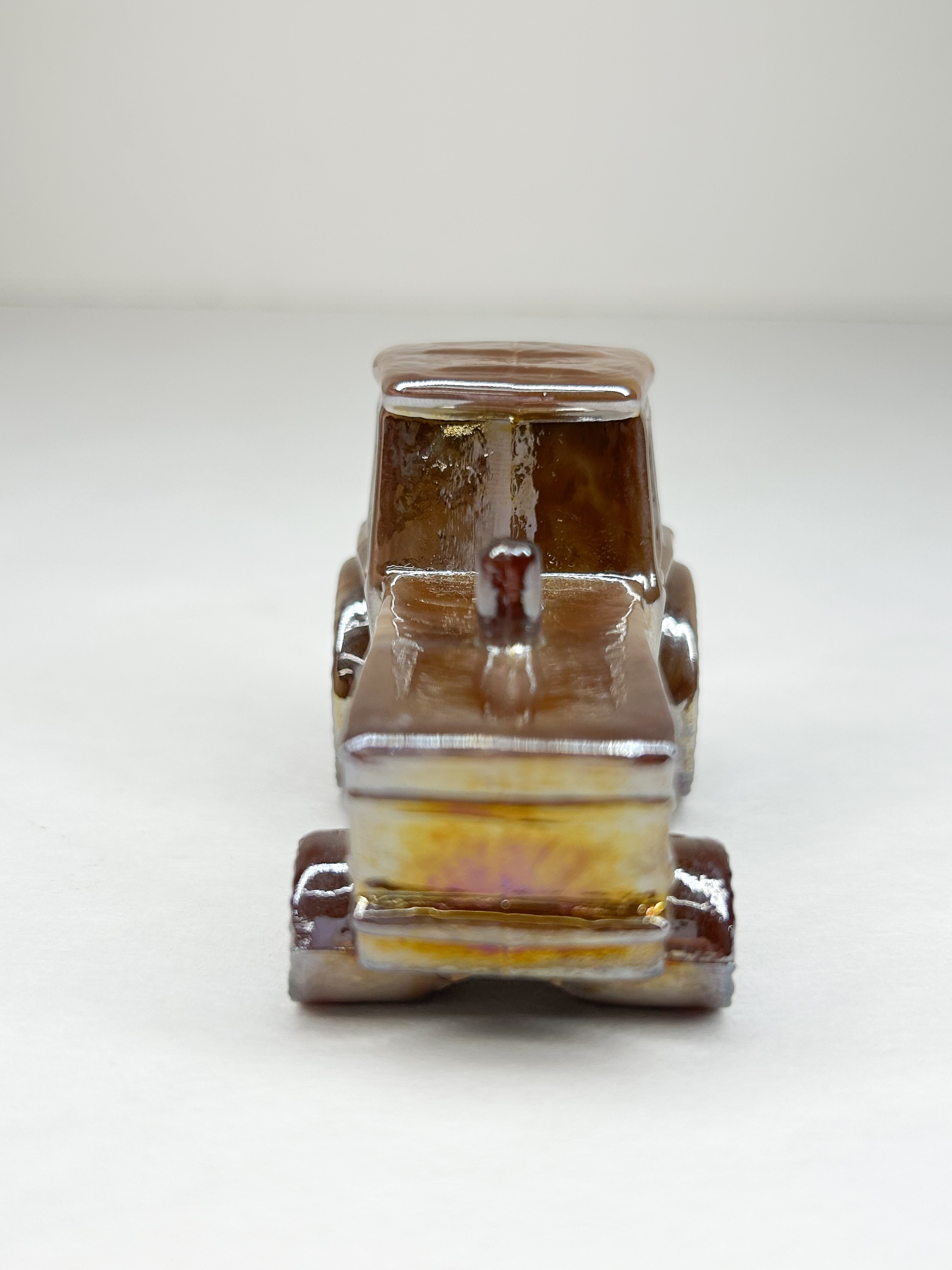 BOYD CARNIVAL GLASS TRACTOR FIGURINE