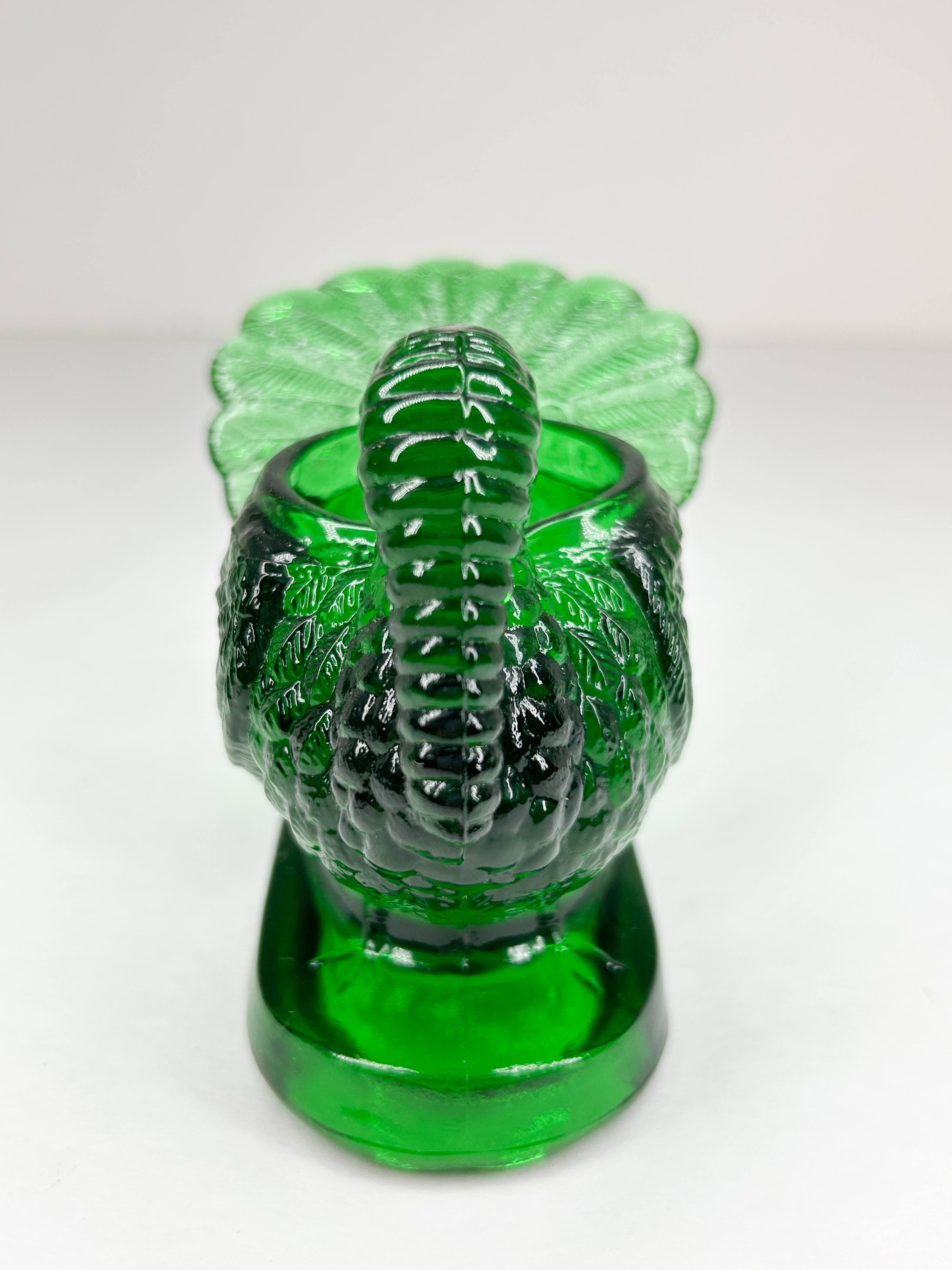 MOSSER EMERALD GLASS TURKEY TOOTHPICK HOLDER