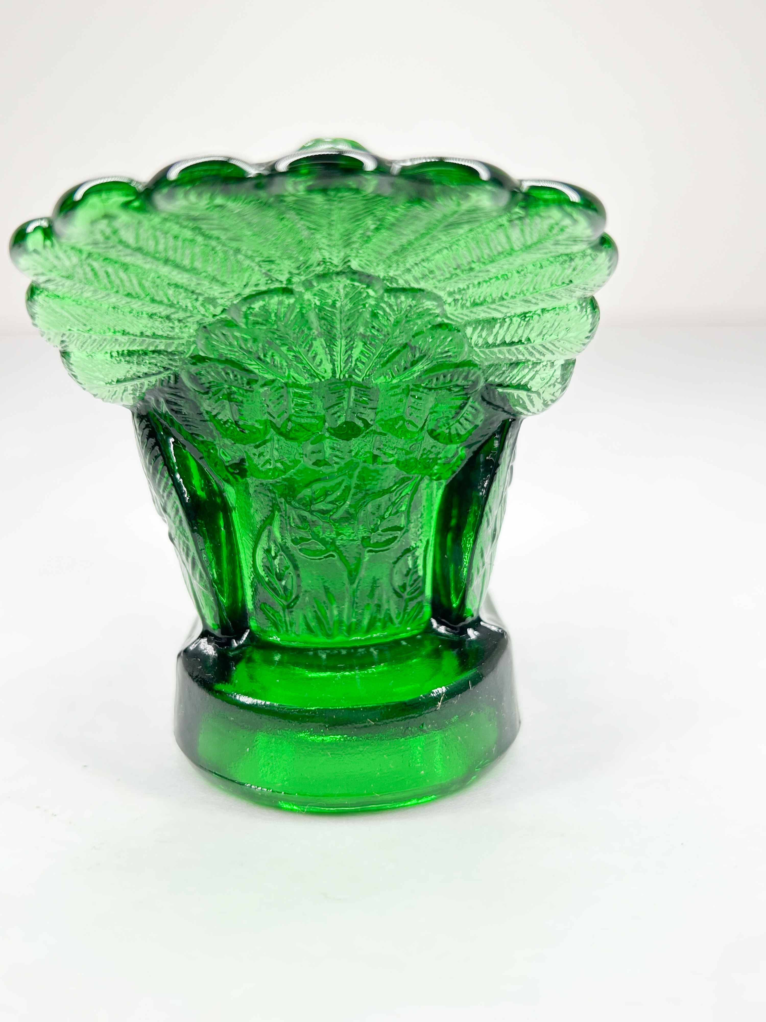 MOSSER EMERALD GLASS TURKEY TOOTHPICK HOLDER