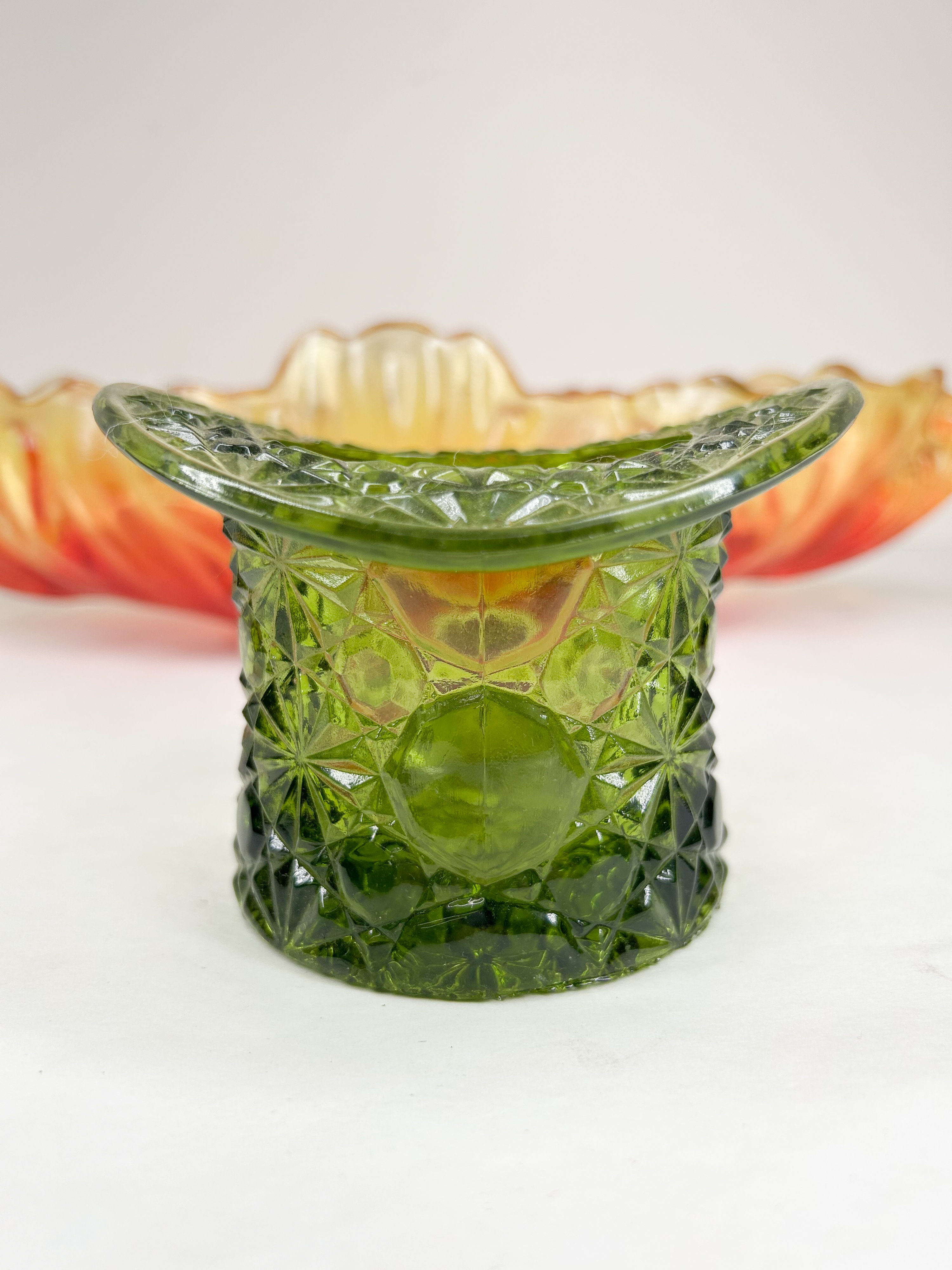 TWO PIECES OF AMERICAN PRESSED GLASS