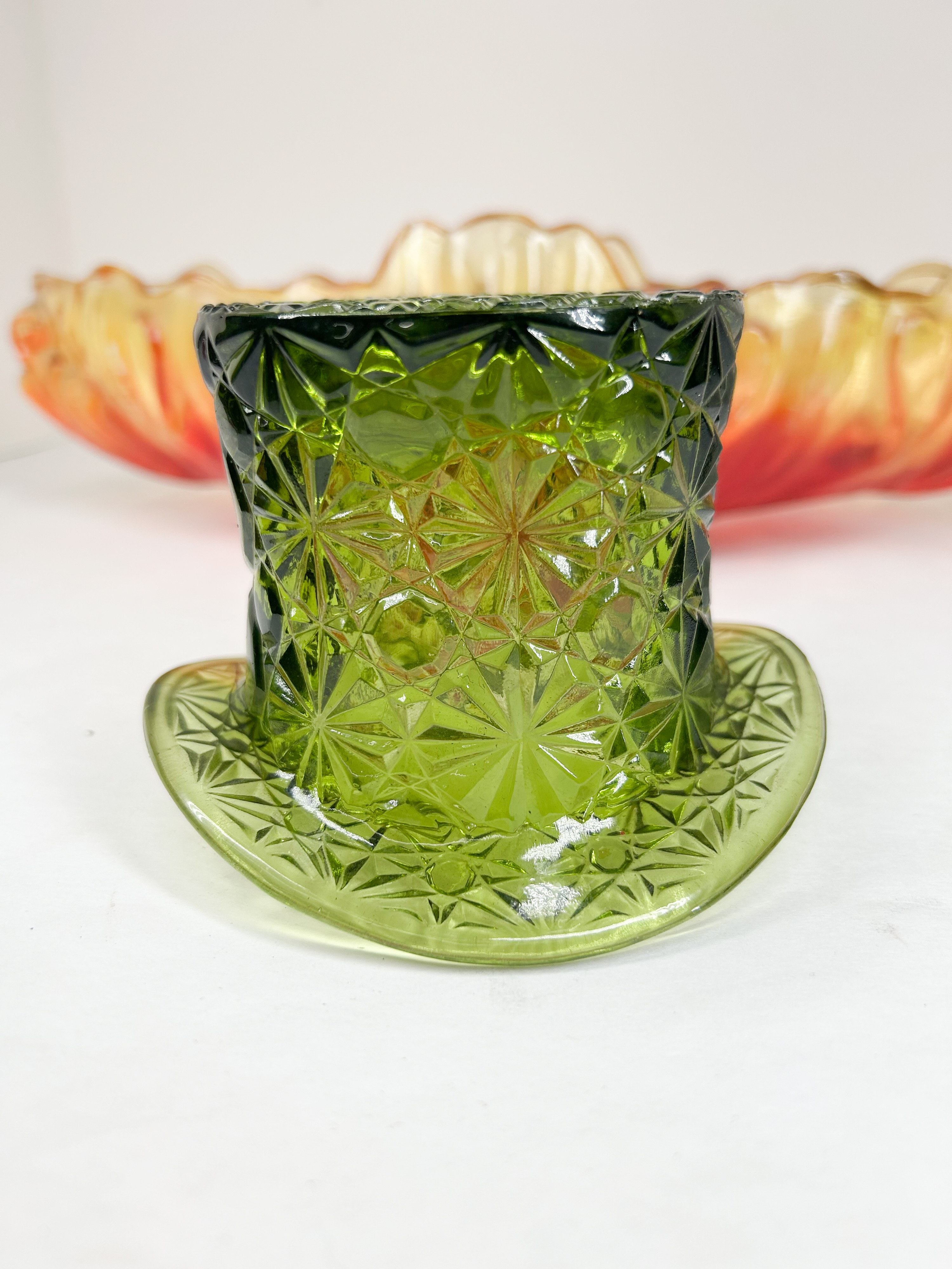 TWO PIECES OF AMERICAN PRESSED GLASS