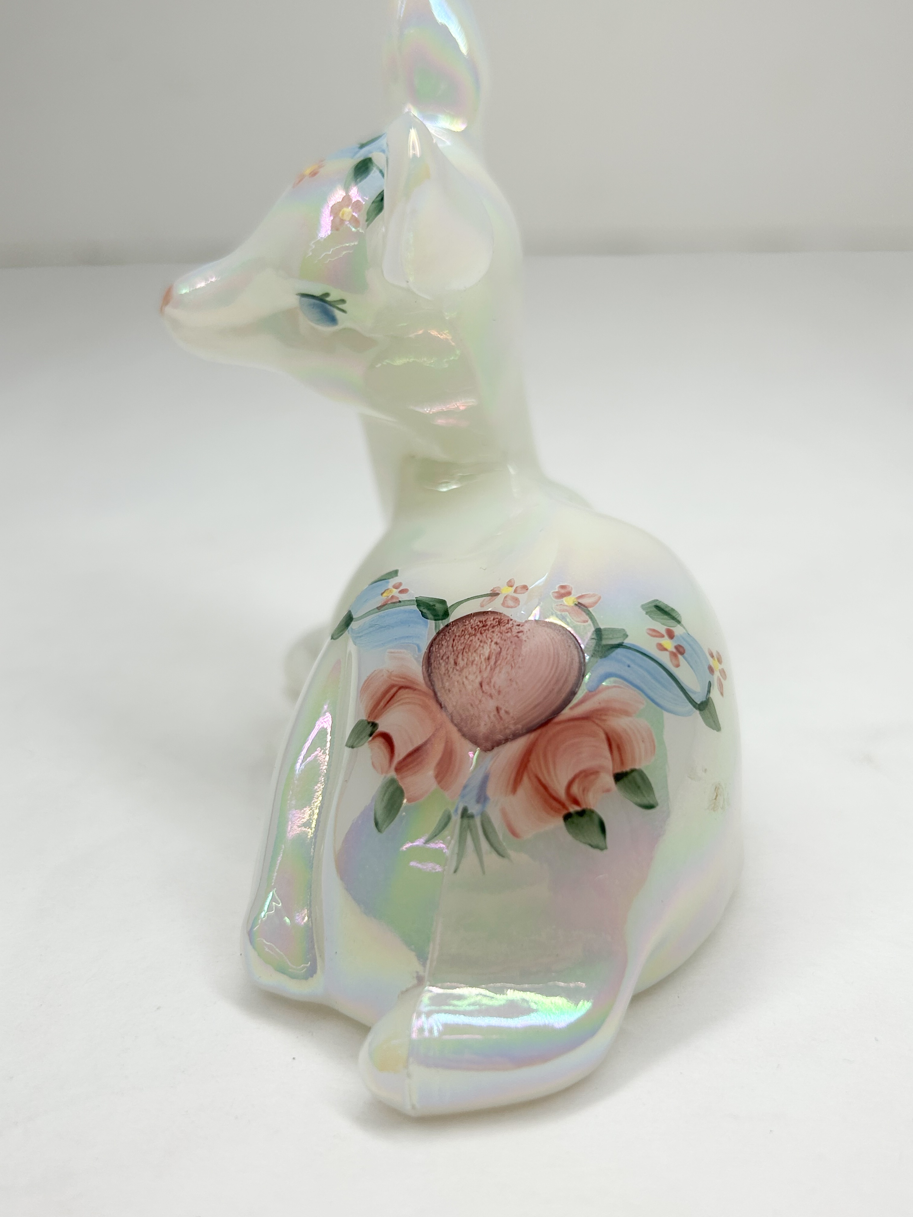 FENTON IRIDESCENT GLASS DEER FIGURINE