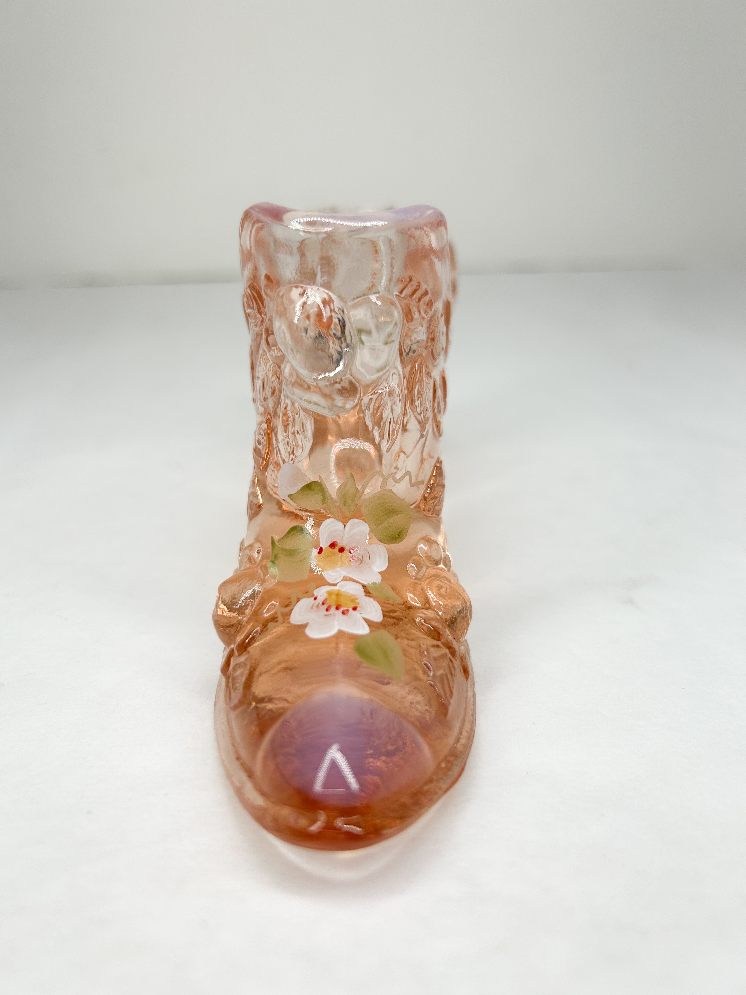 FENTON HAND-PAINTED GLASS SLIPER