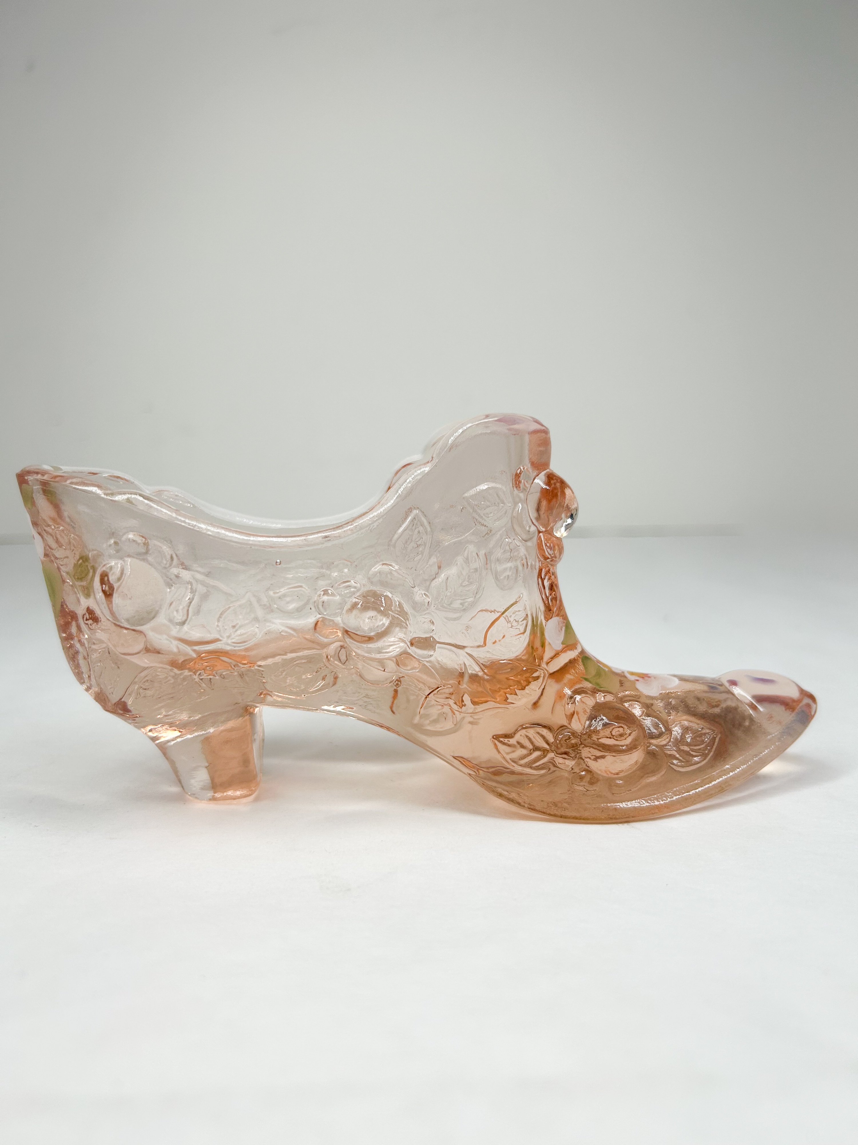 FENTON HAND-PAINTED GLASS SLIPER