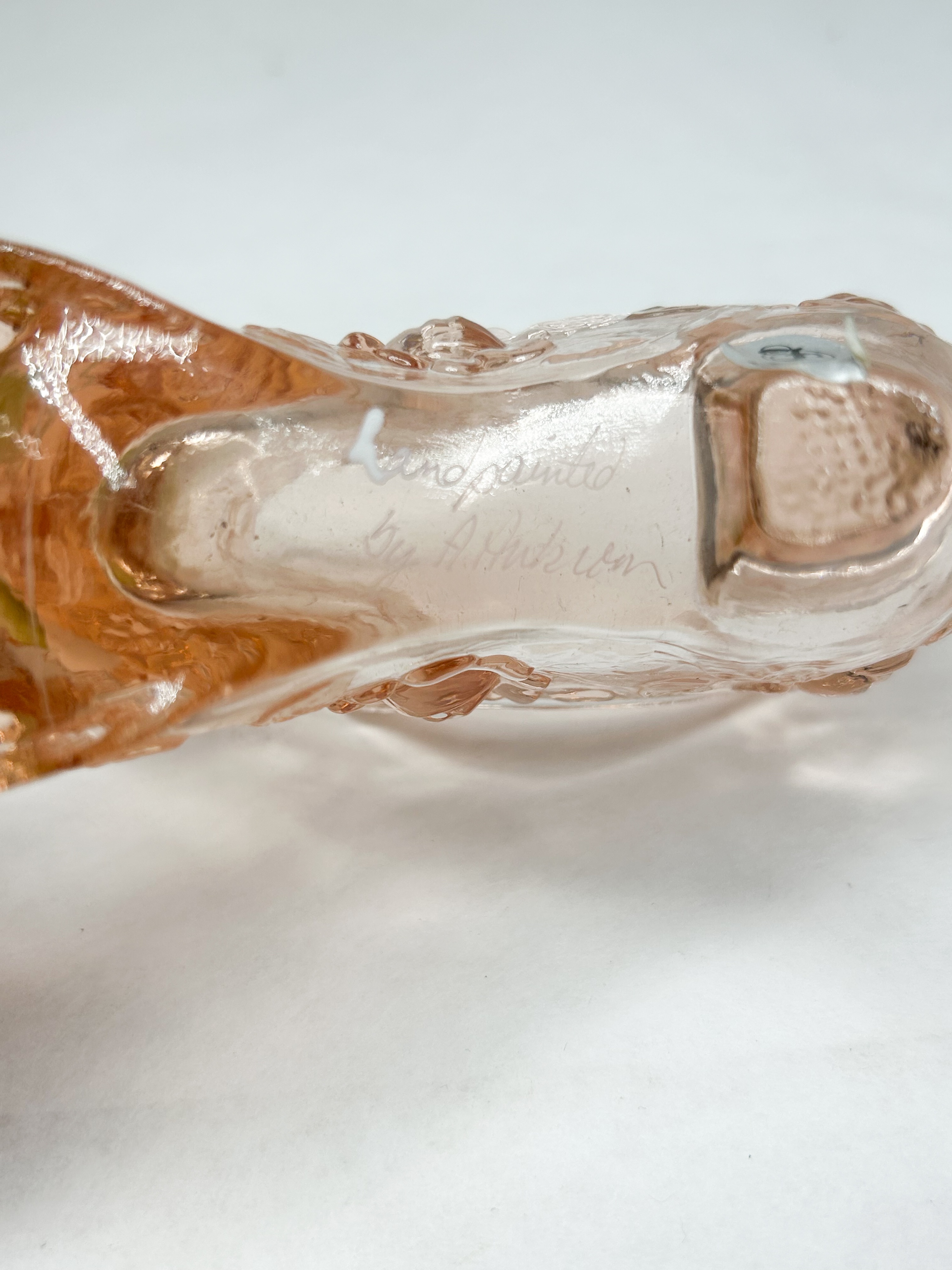 FENTON HAND-PAINTED GLASS SLIPER