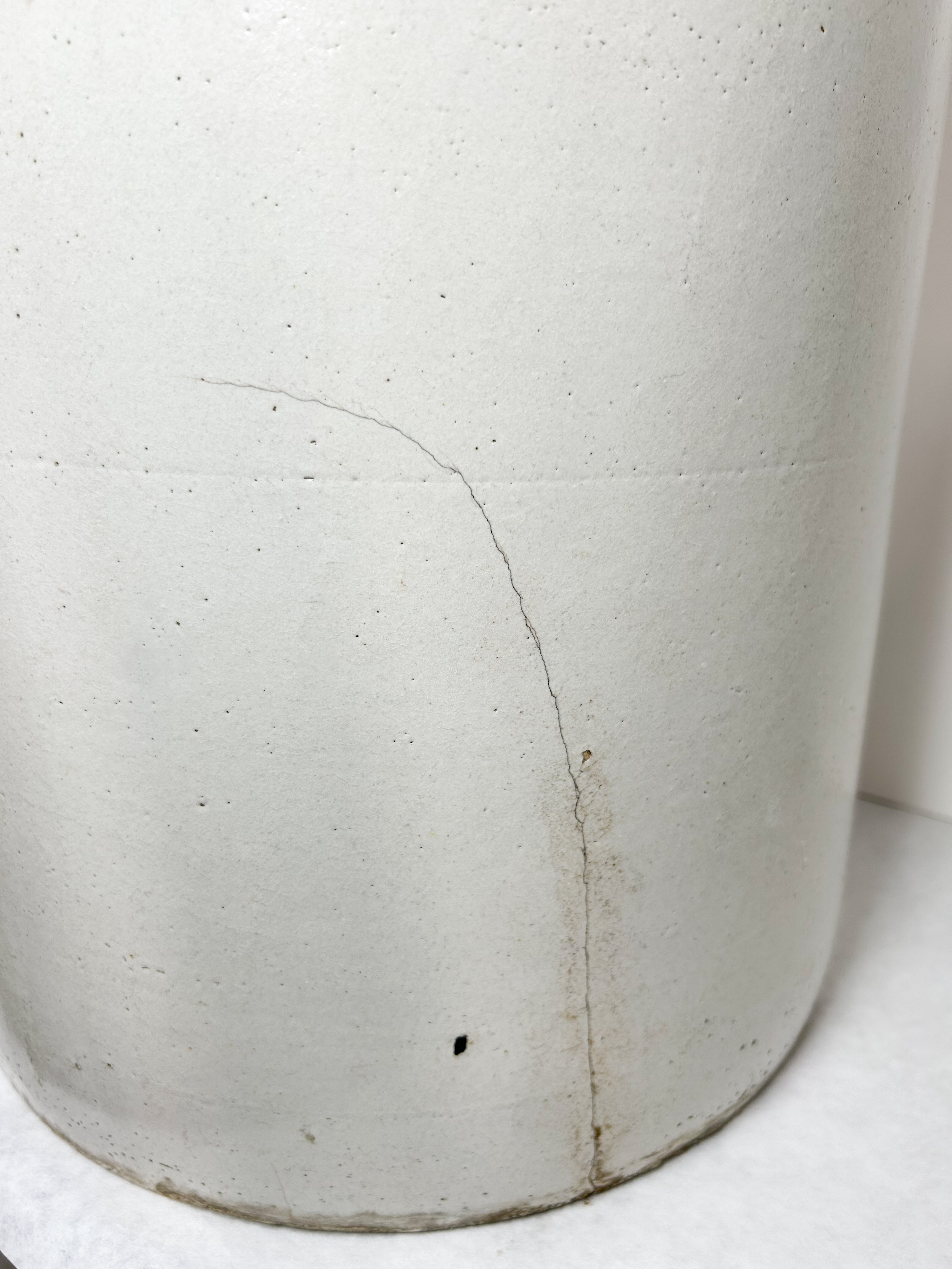 LARGE STONEWARE CYLINDRICAL STORAGE CROCK