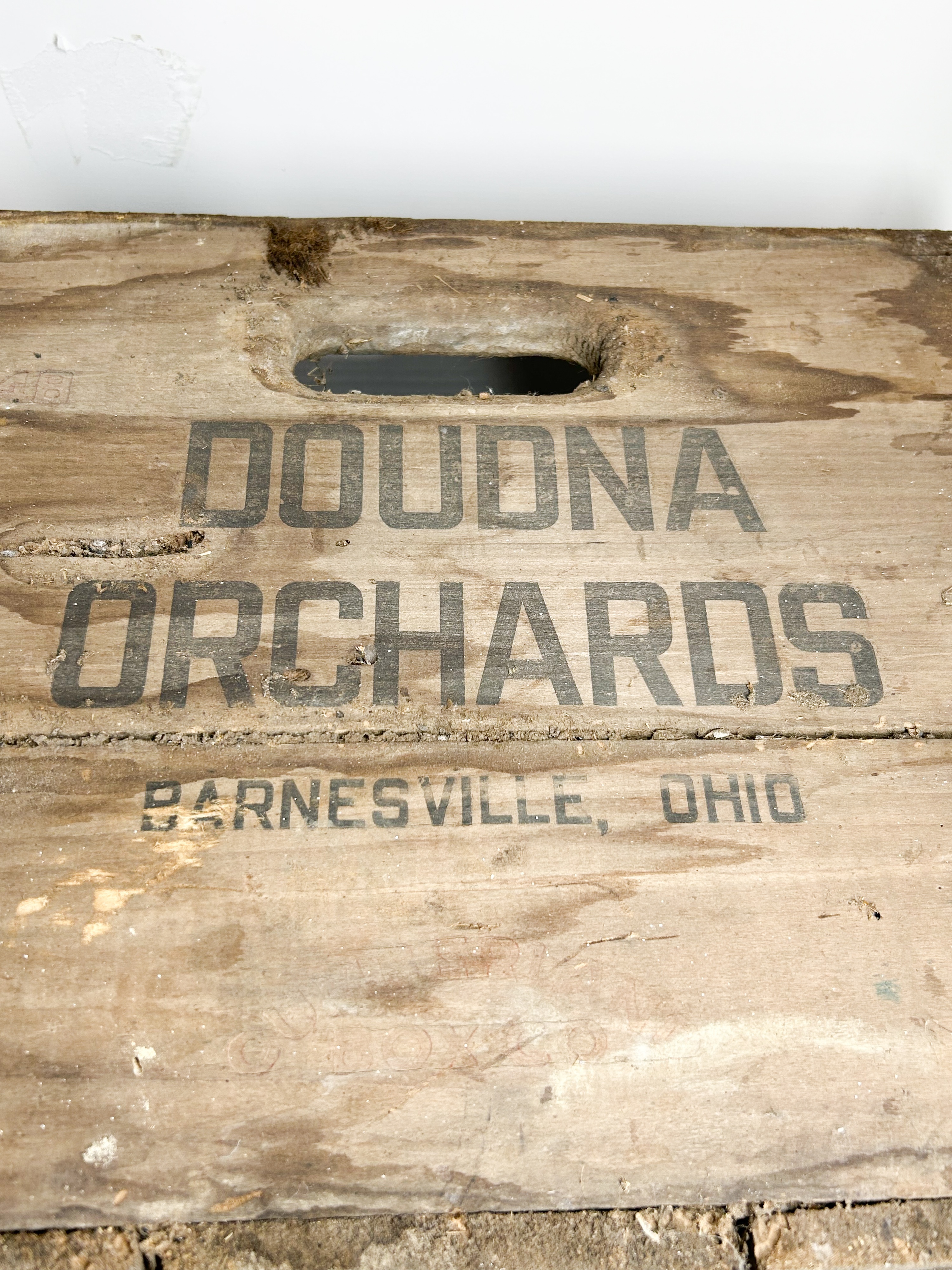DOUDNA ORCHARDS WOODEN FRUIT CRATE